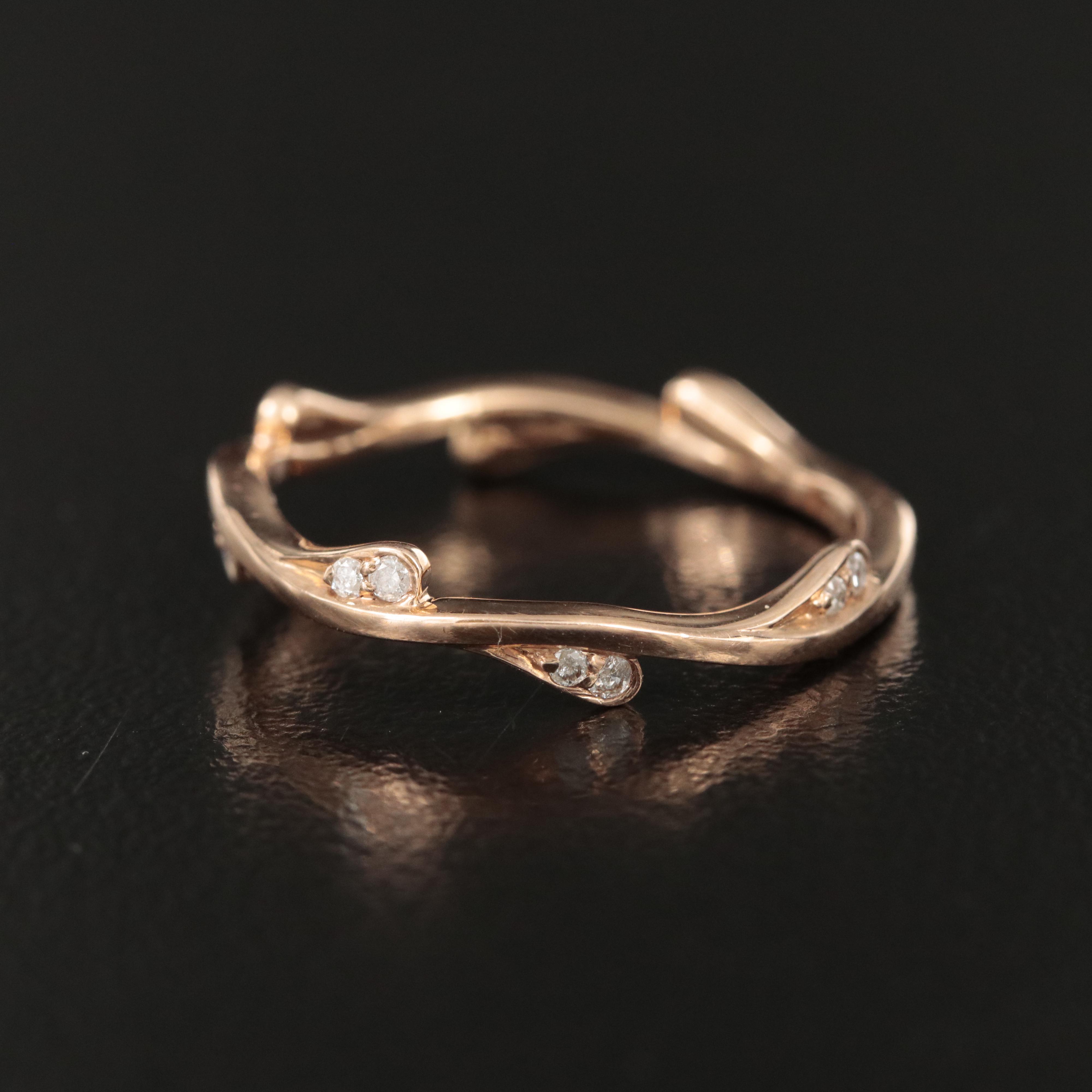 14K Rose Gold 0.10 CTW Diamond Ring