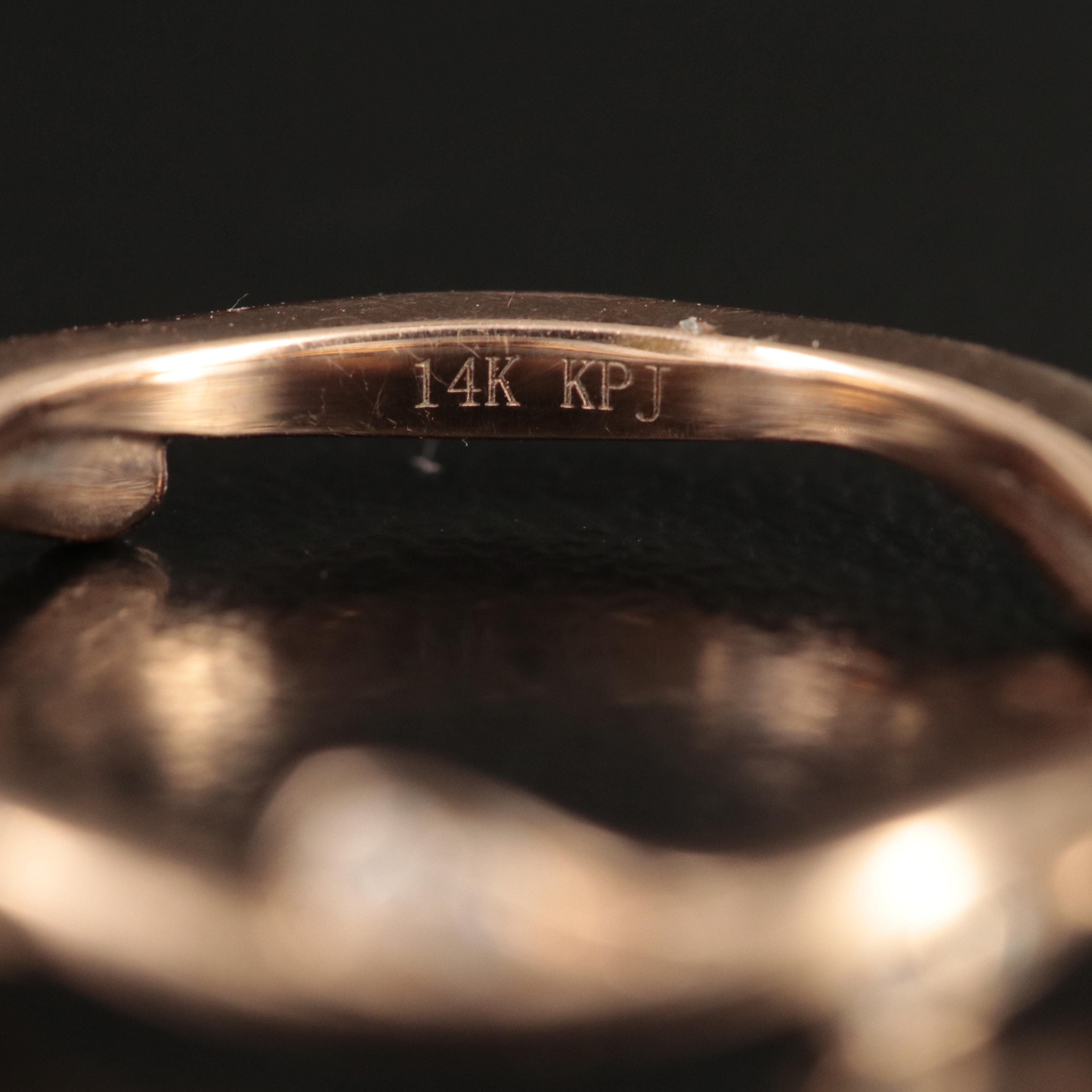 14K Rose Gold 0.10 CTW Diamond Ring