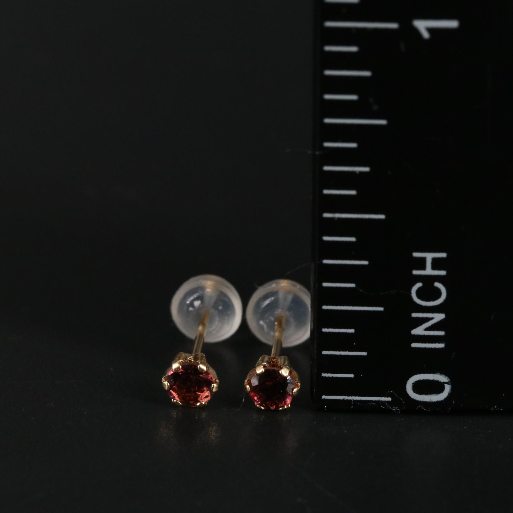 18K Rubellite Stud Earrings