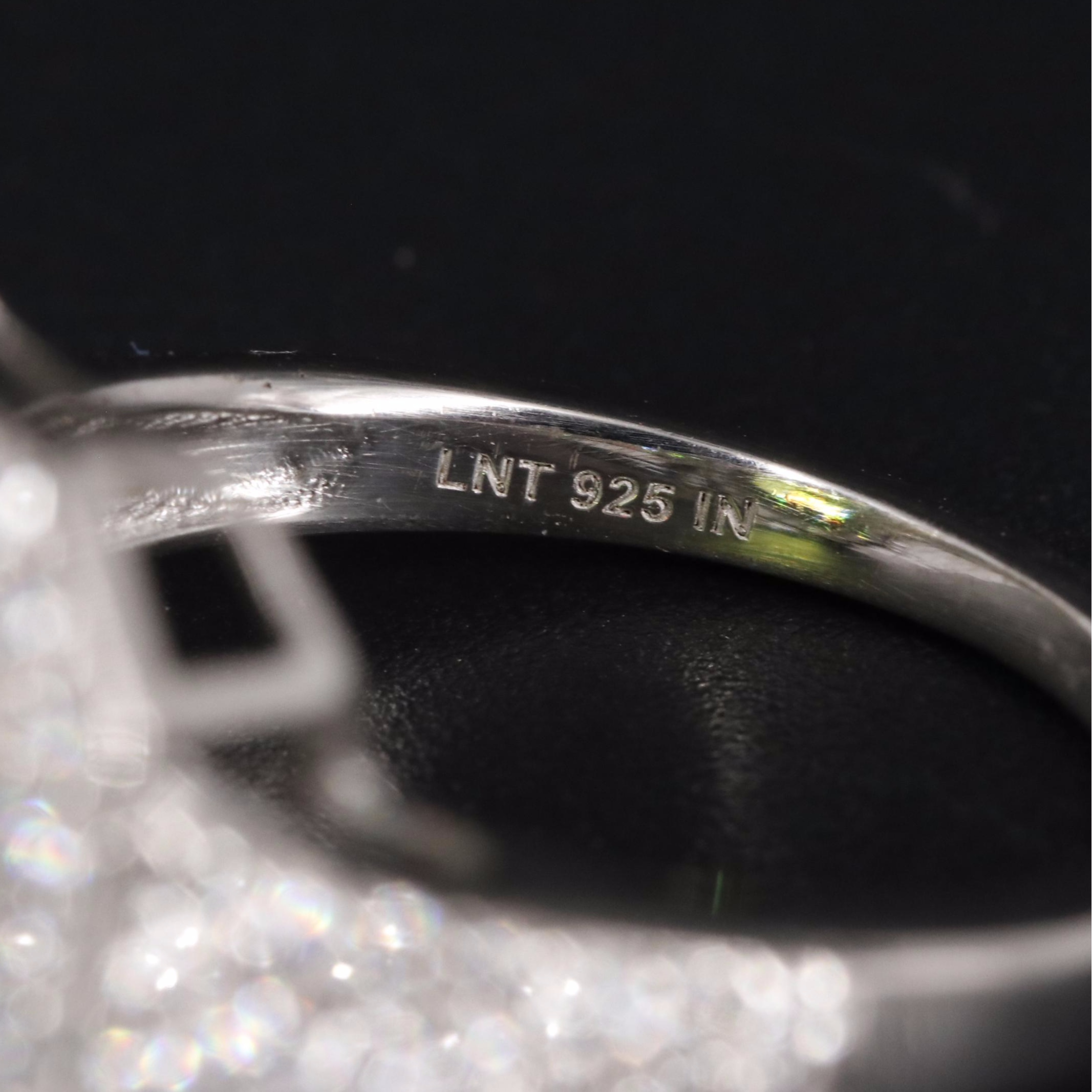 Sterling Peridot and Cubic Zirconia Ring