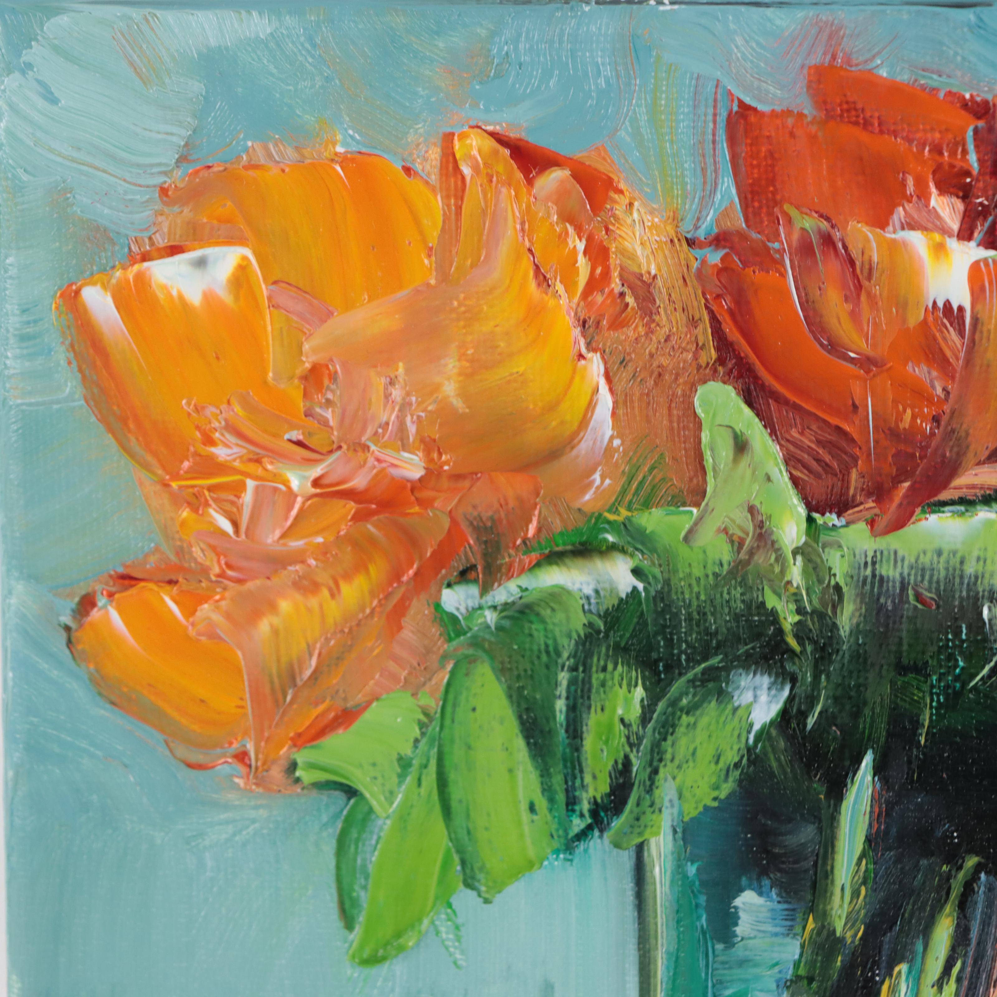 José M. Lima Floral Still Life Oil Painting, 2023