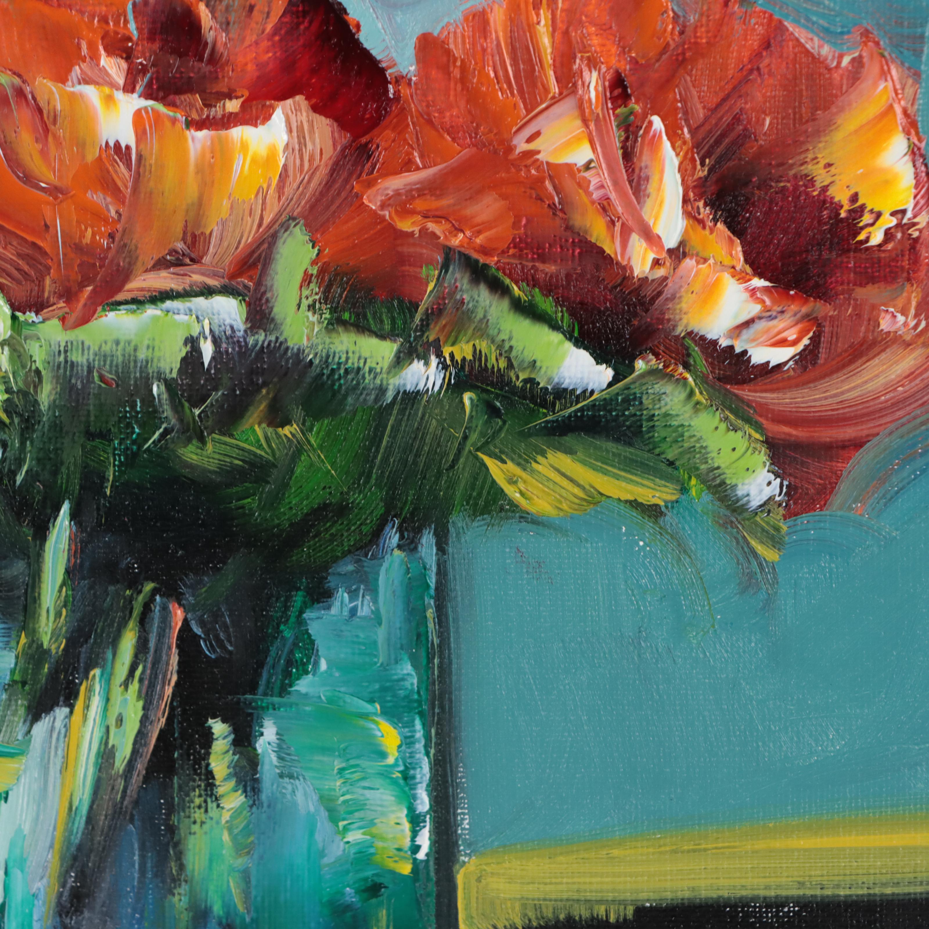 José M. Lima Floral Still Life Oil Painting, 2023