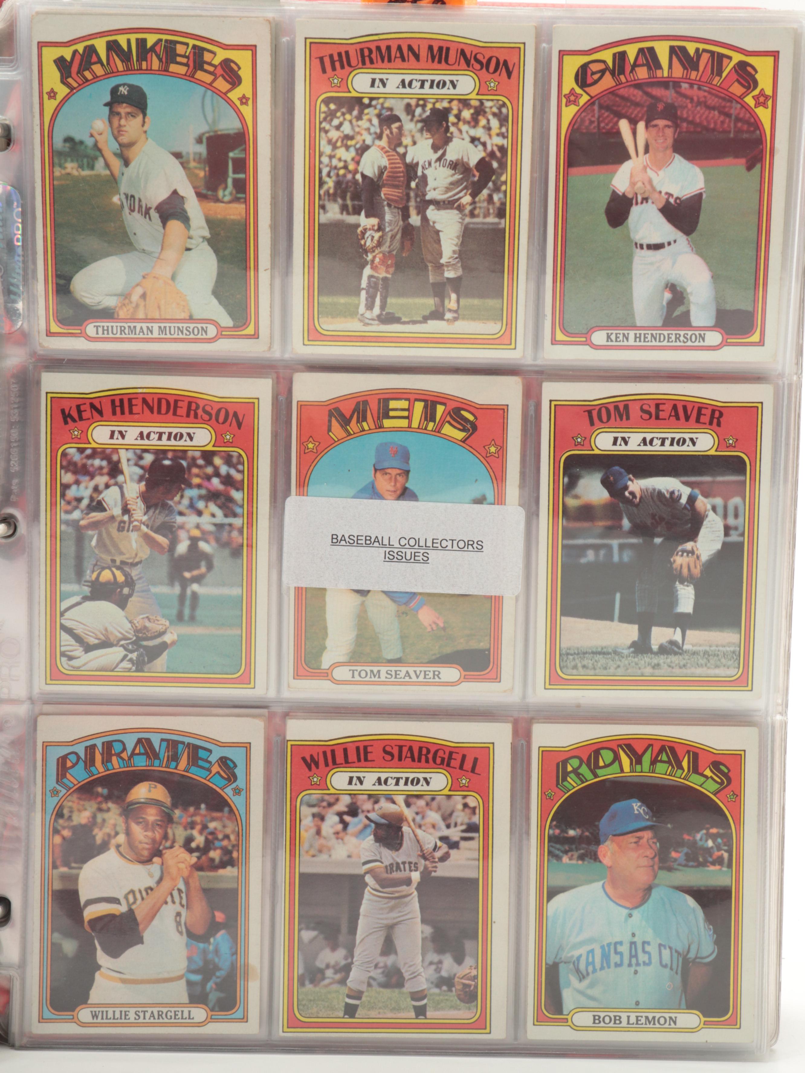 1972 Topps Baseball Cards Complete Set Including Carlton Fisk Rookie