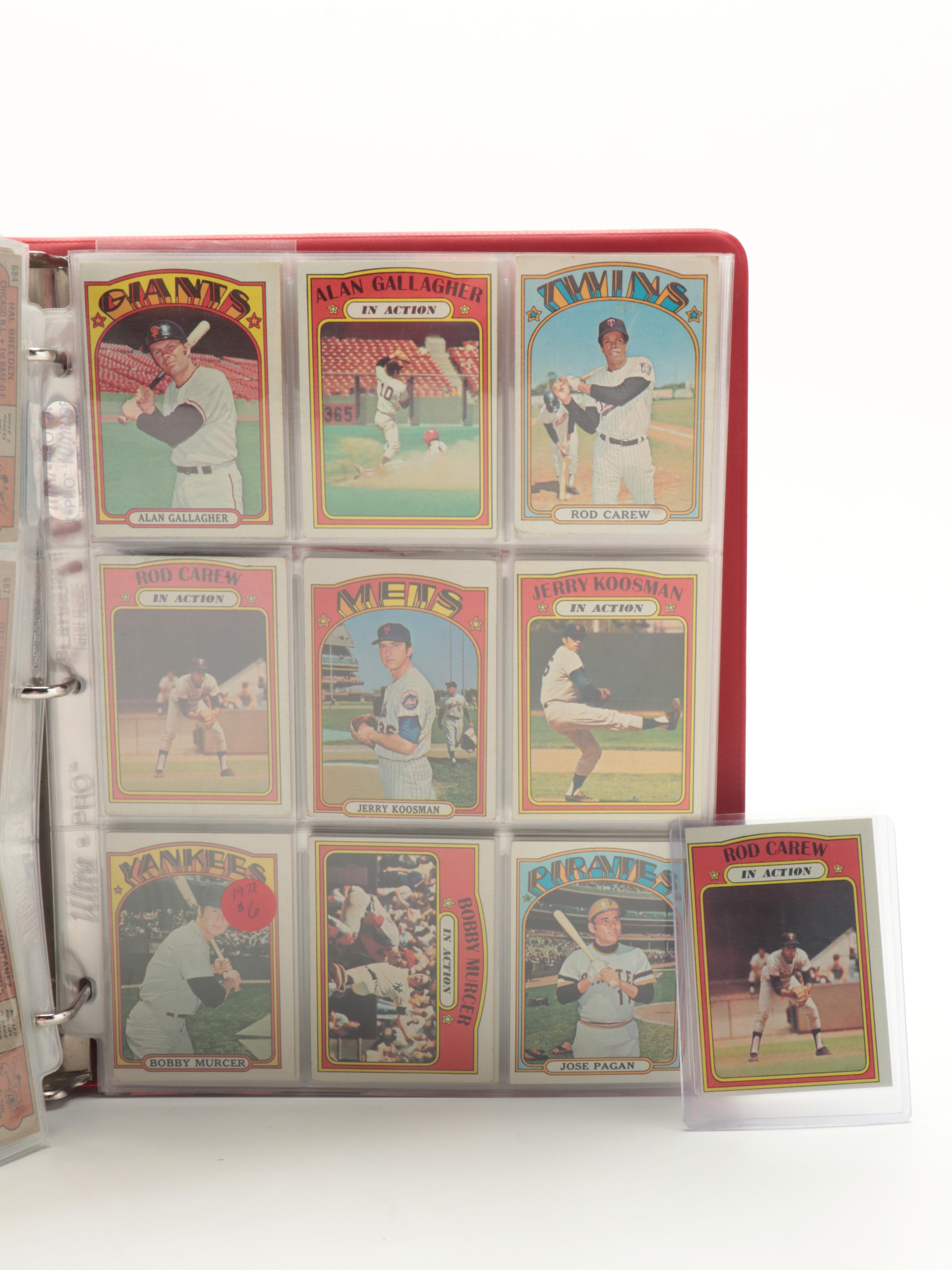 1972 Topps Baseball Cards Complete Set Including Carlton Fisk Rookie