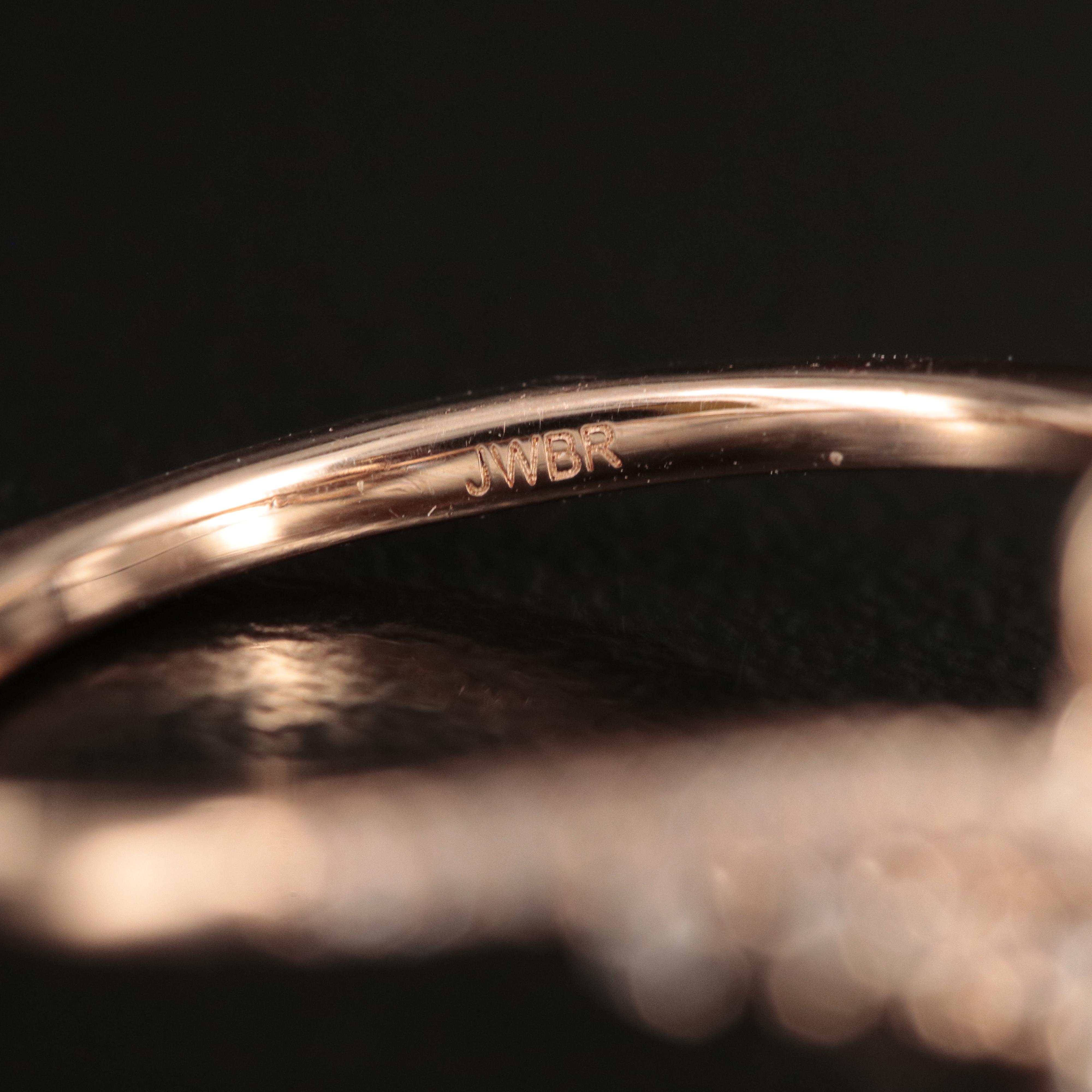 10K Rose Gold Pearl and White Sapphire Ring