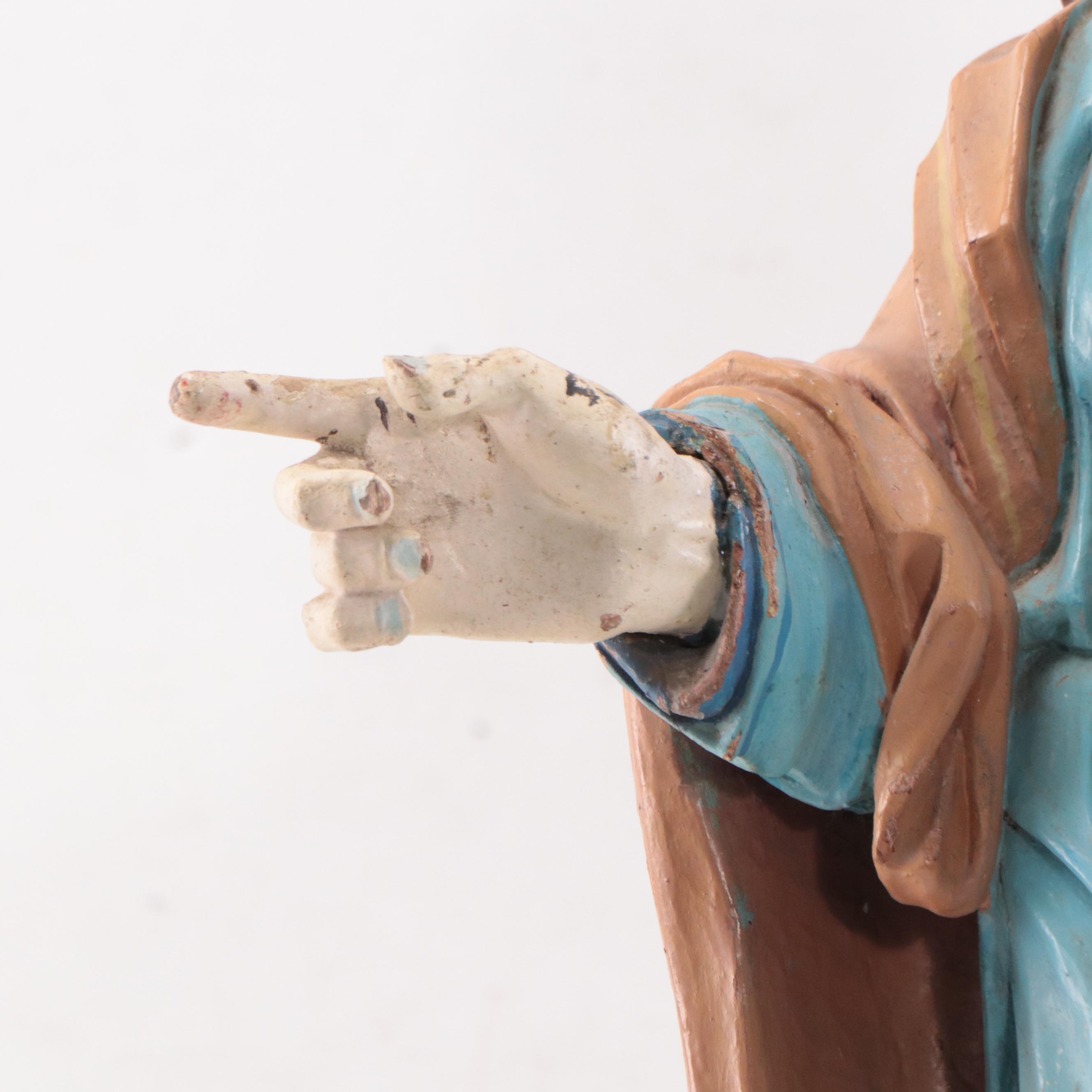 Portuguese Colonial (Sri Lanka) Painted Wood Santos Figure of Christ, 18th C