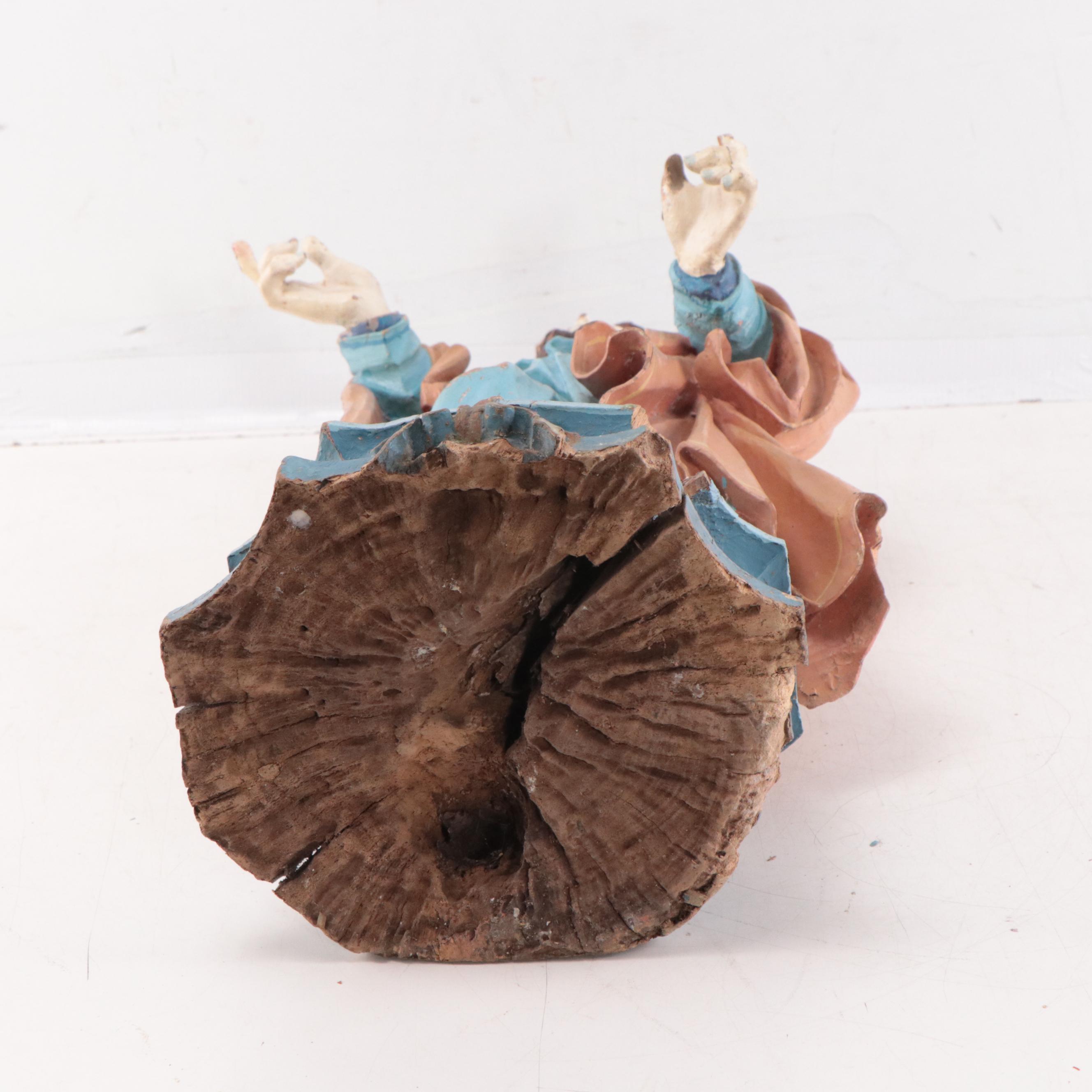 Portuguese Colonial (Sri Lanka) Painted Wood Santos Figure of Christ, 18th C