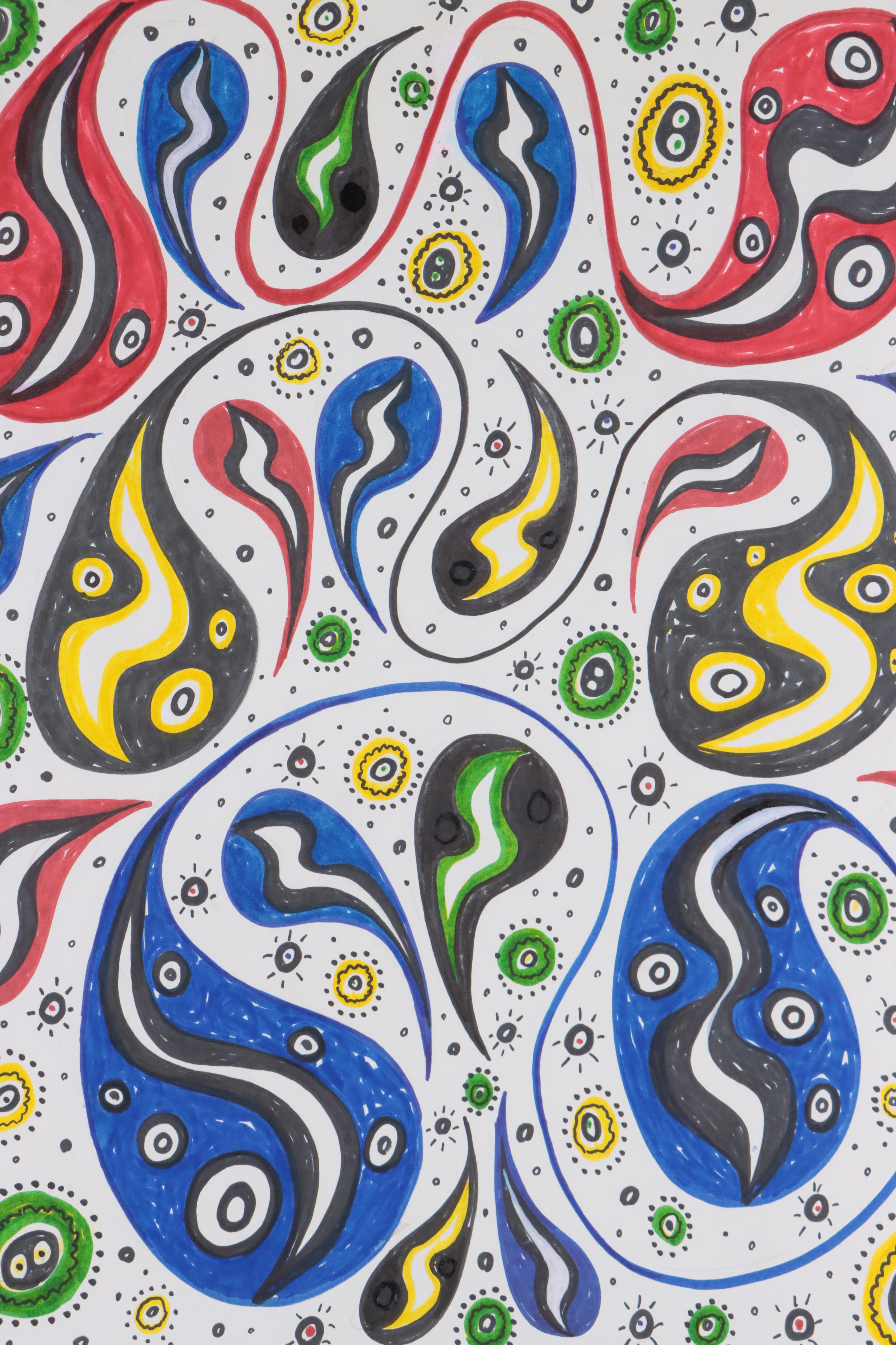 Achi Sullo Abstract Ink Drawing