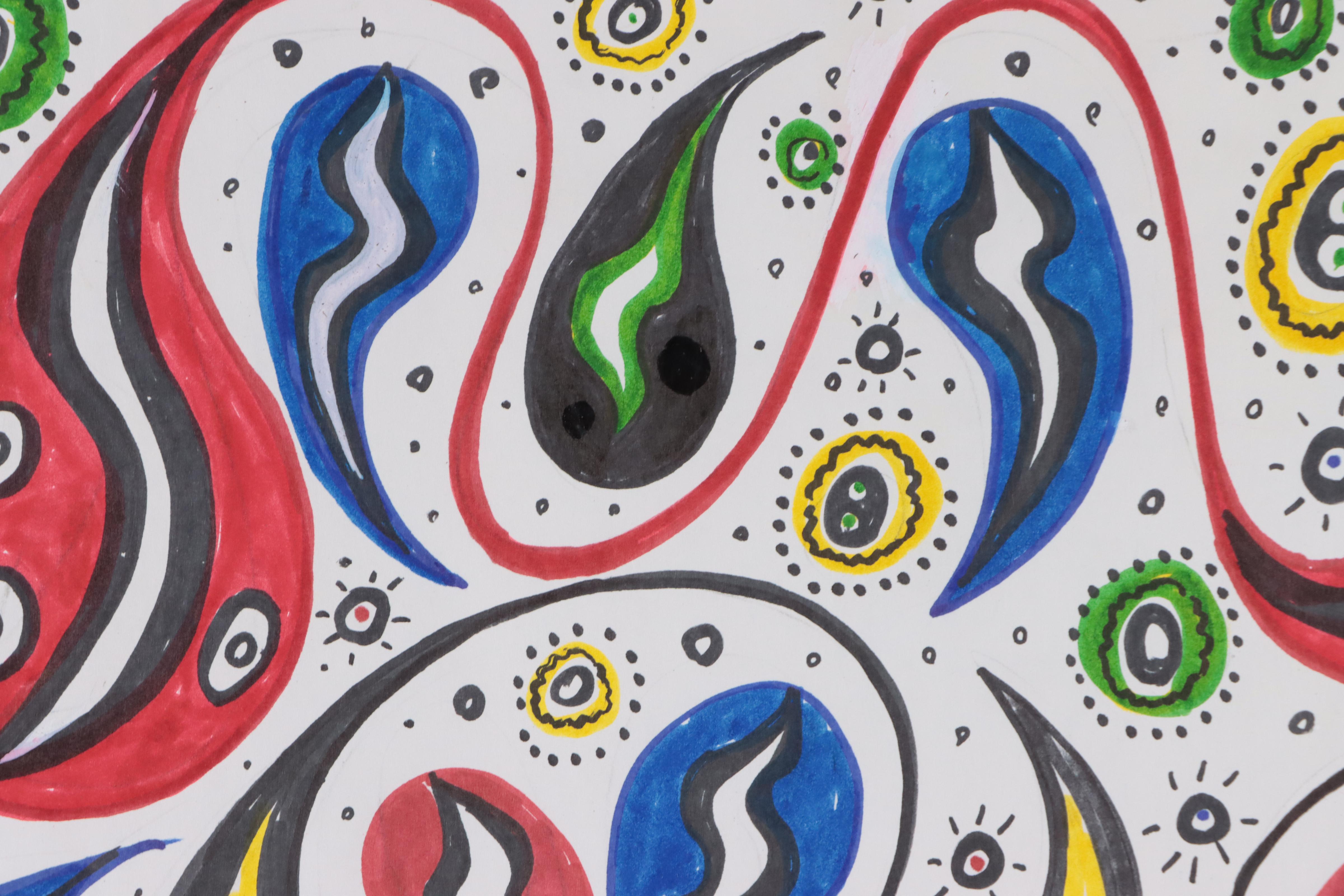 Achi Sullo Abstract Ink Drawing