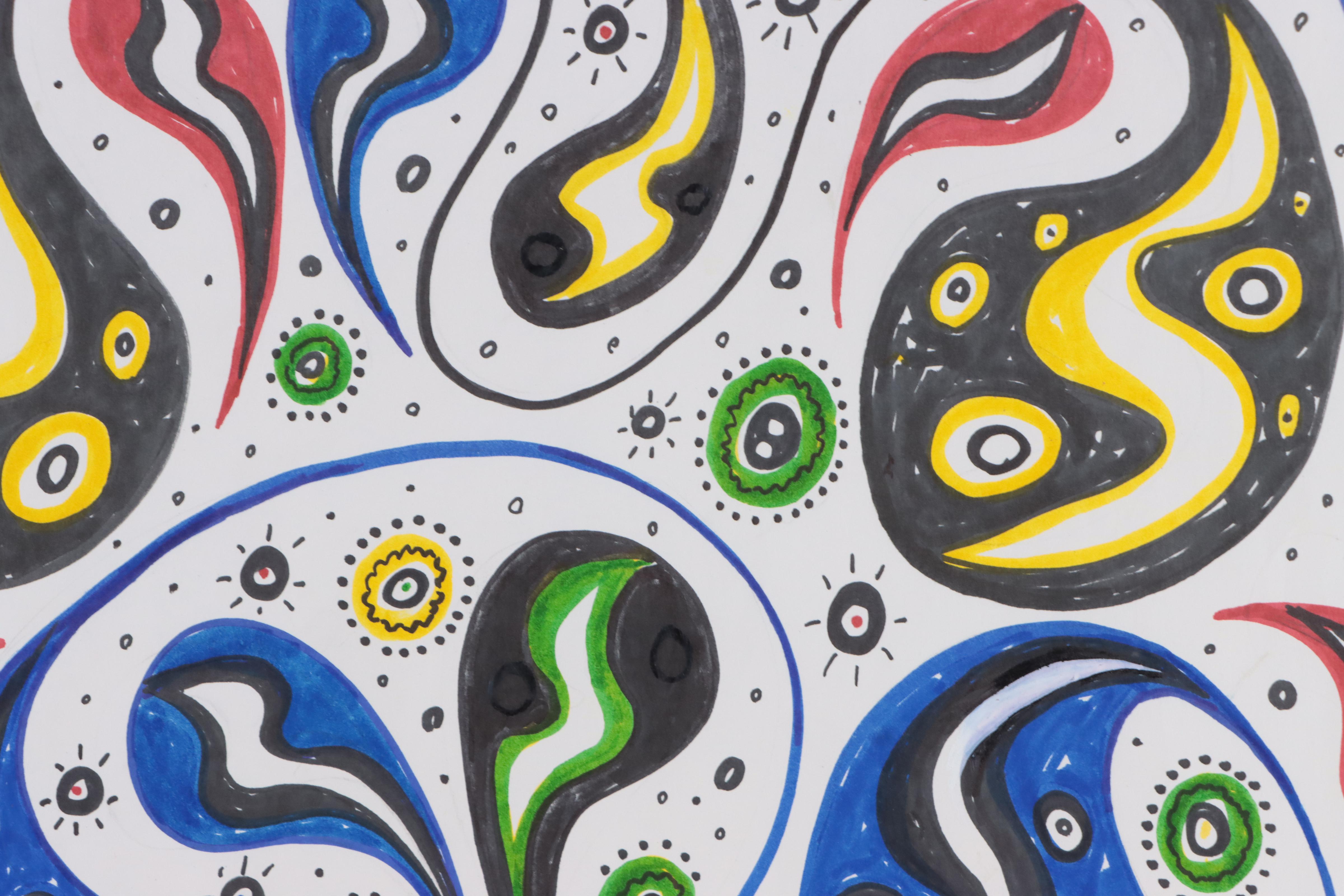 Achi Sullo Abstract Ink Drawing