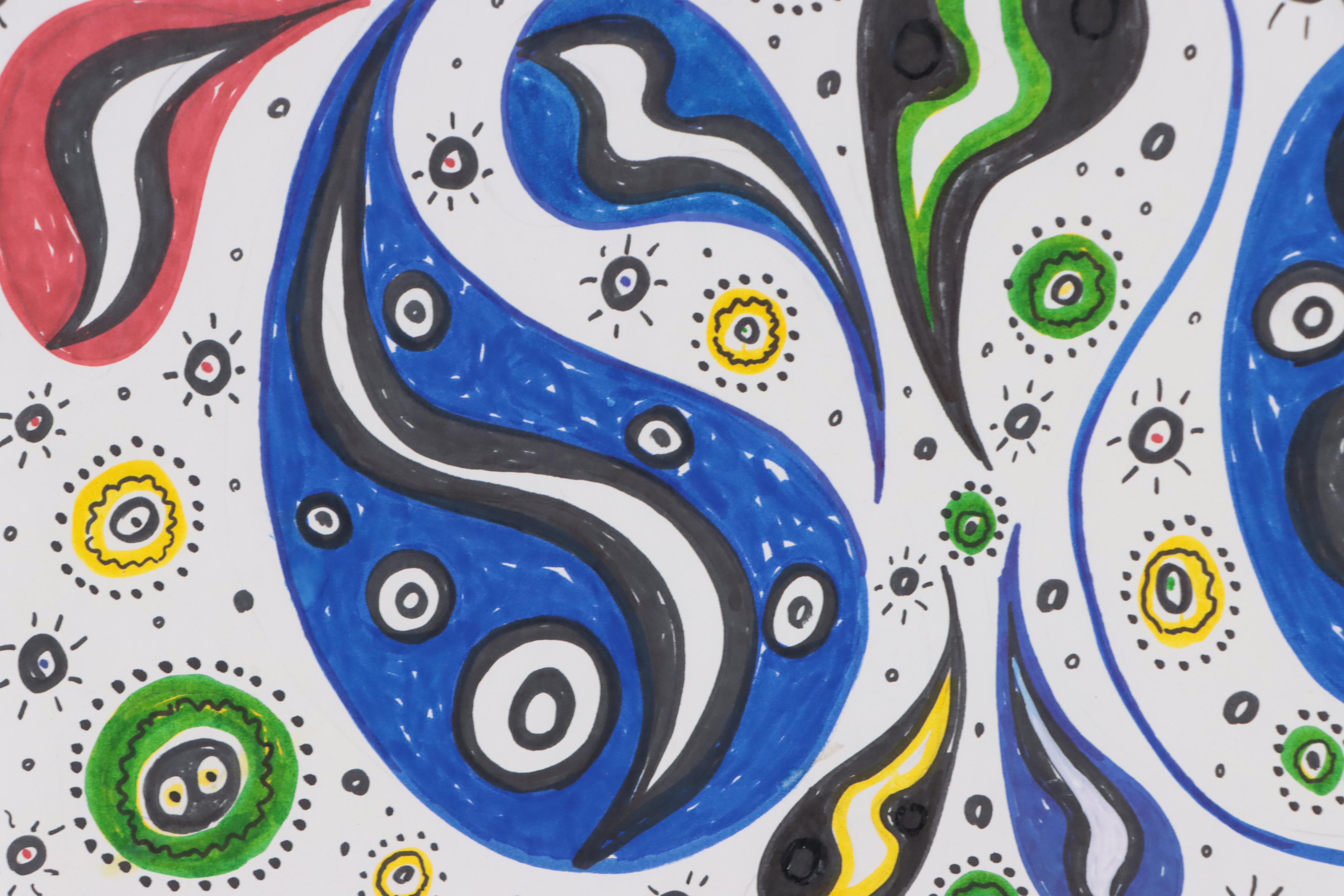 Achi Sullo Abstract Ink Drawing