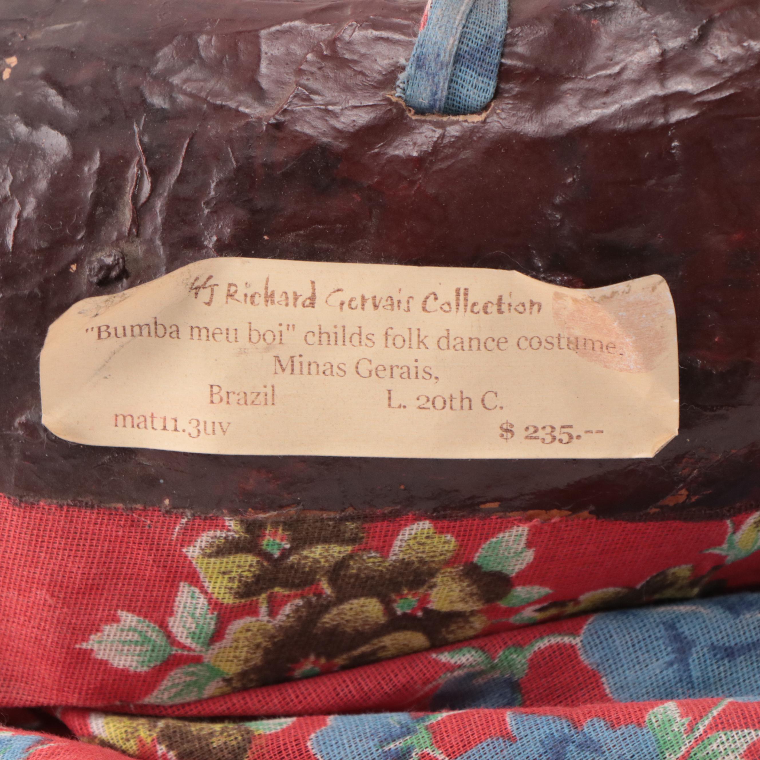 Brazilian Papier-Mâché Child's Folk Dance Costume, Late 20th Century