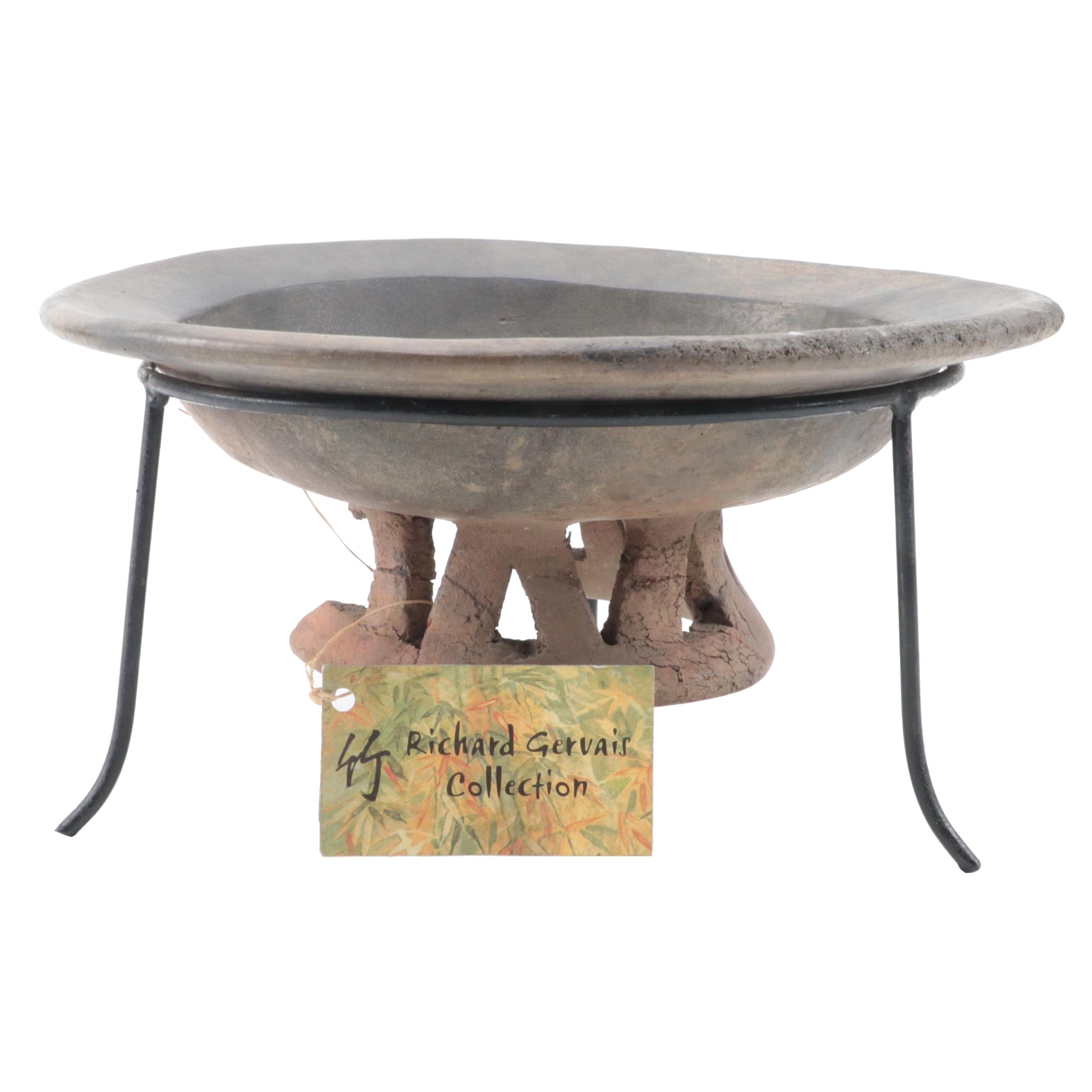 Philippine Palayok Footed Bowl on Wire Stand, 15th-16th Century