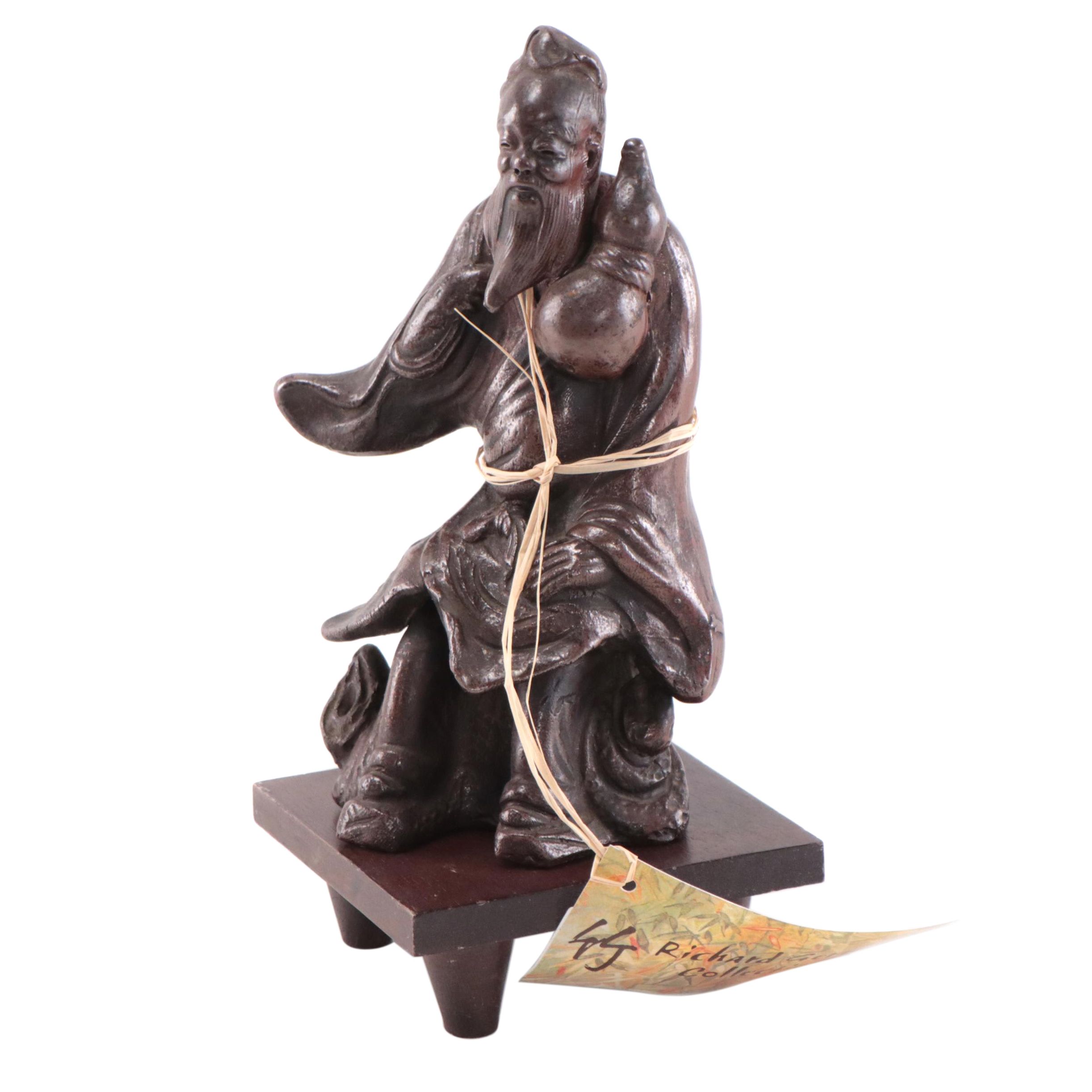 Japanese Bizen Ware Pottery Jurojin Figurine