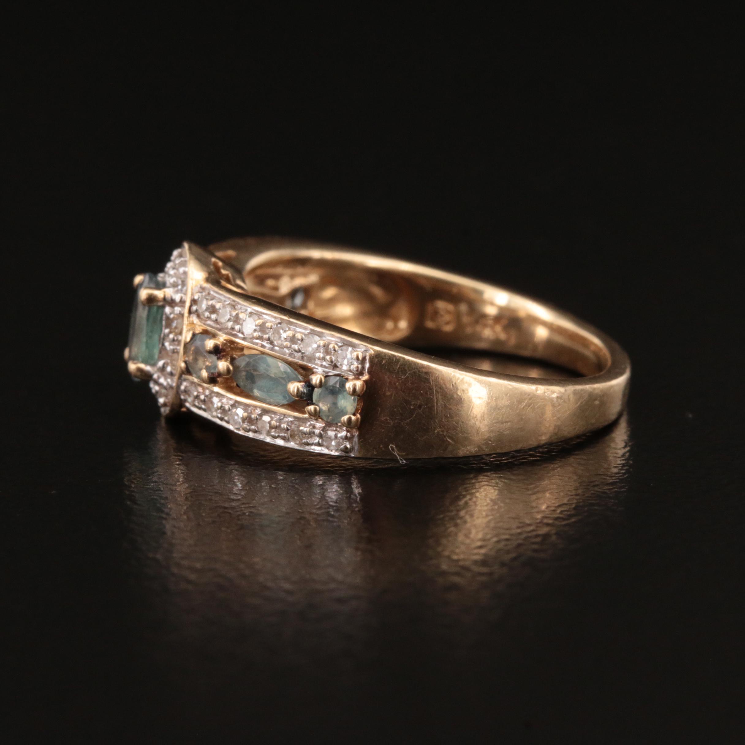 14K Alexandrite and Diamond Ring