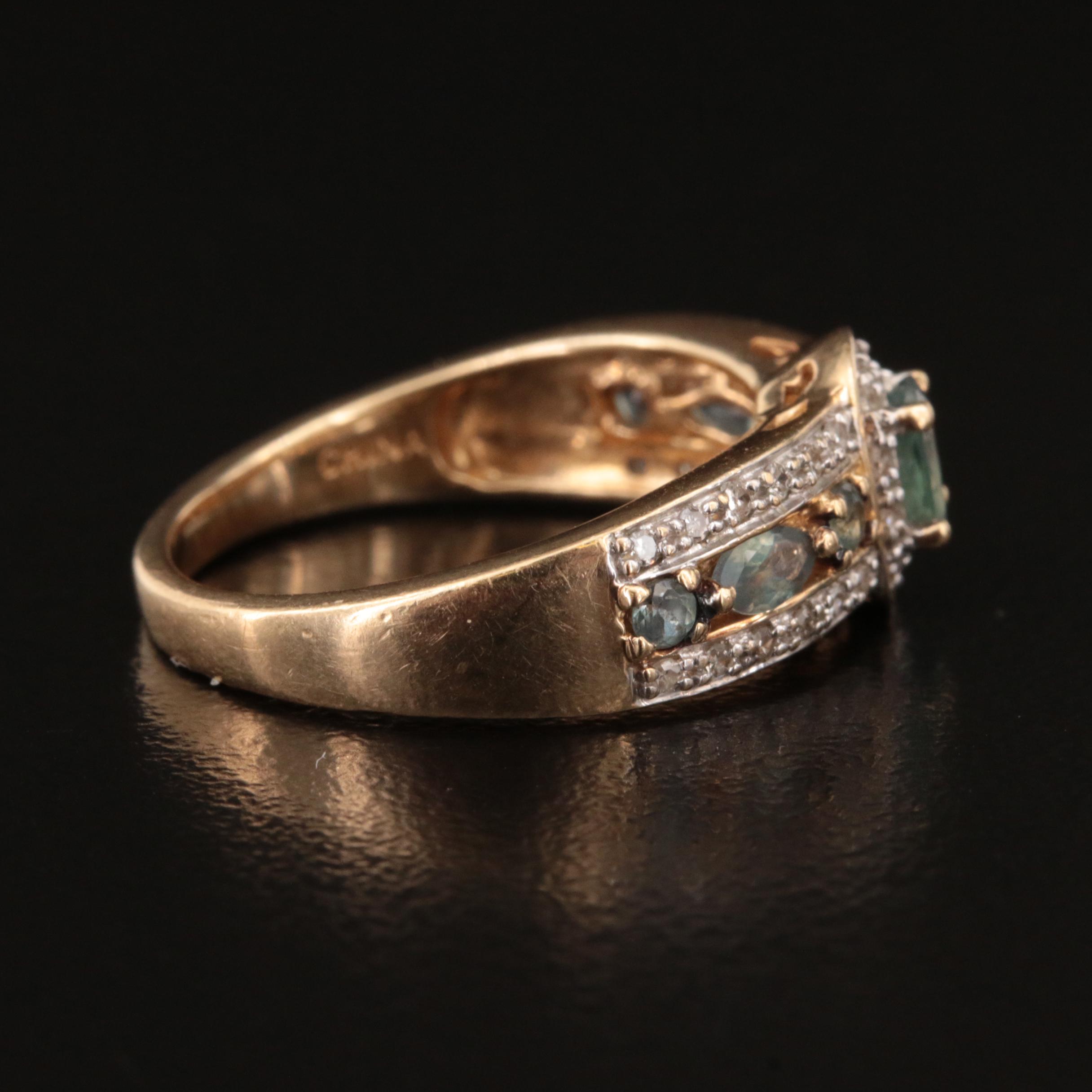 14K Alexandrite and Diamond Ring