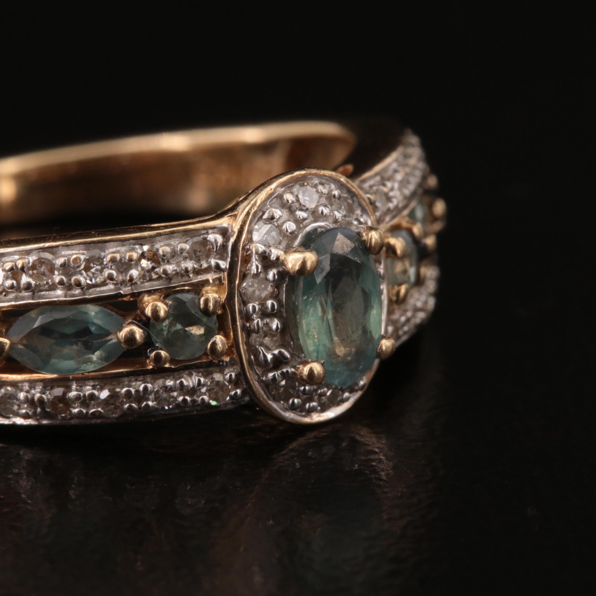 14K Alexandrite and Diamond Ring