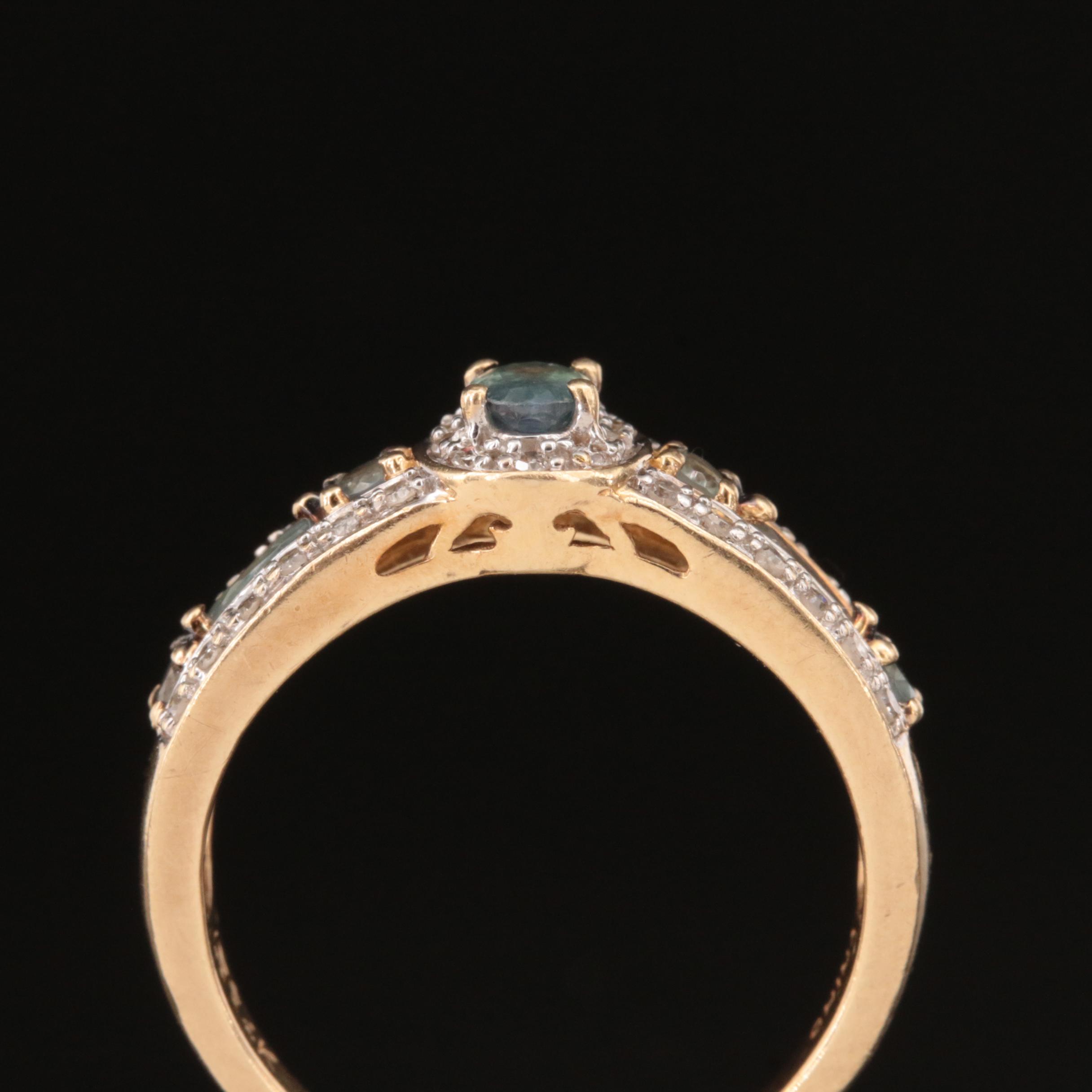 14K Alexandrite and Diamond Ring
