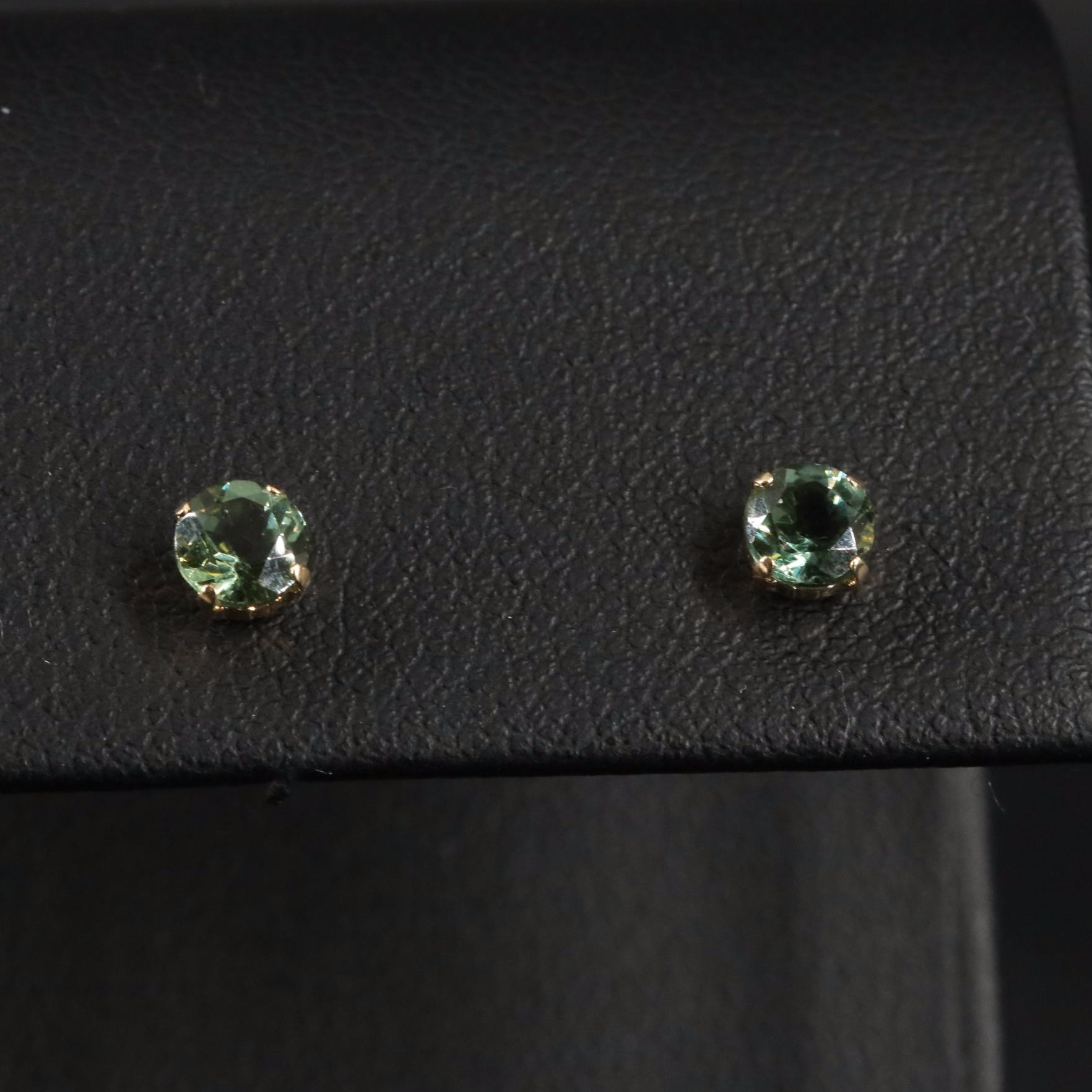 18K Green Apatite Stud Earrings