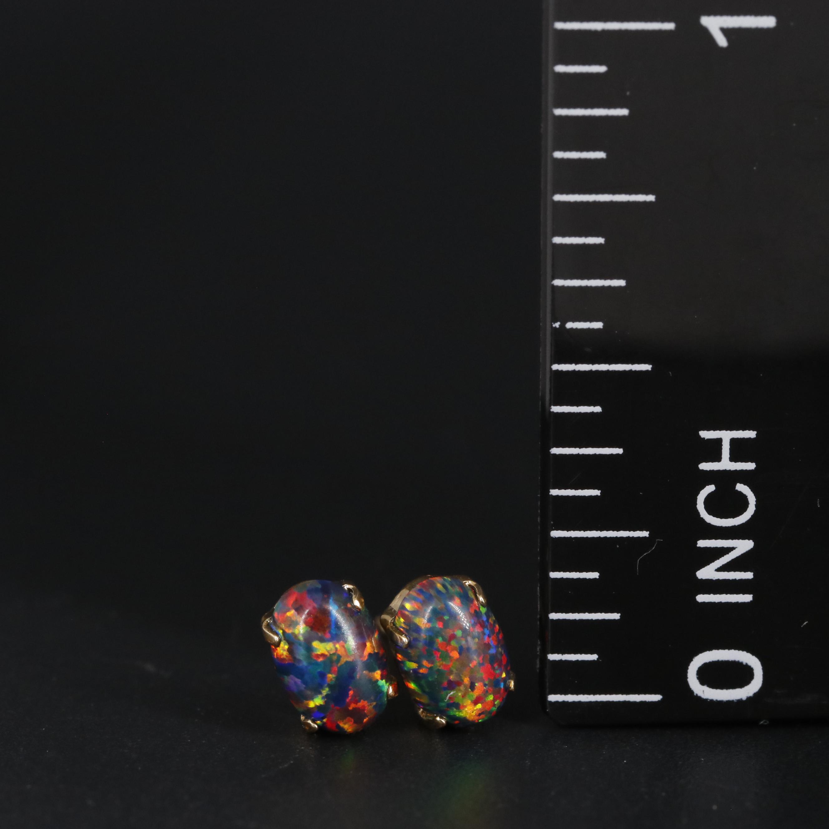18K Kyocera Opal Stud Earrings