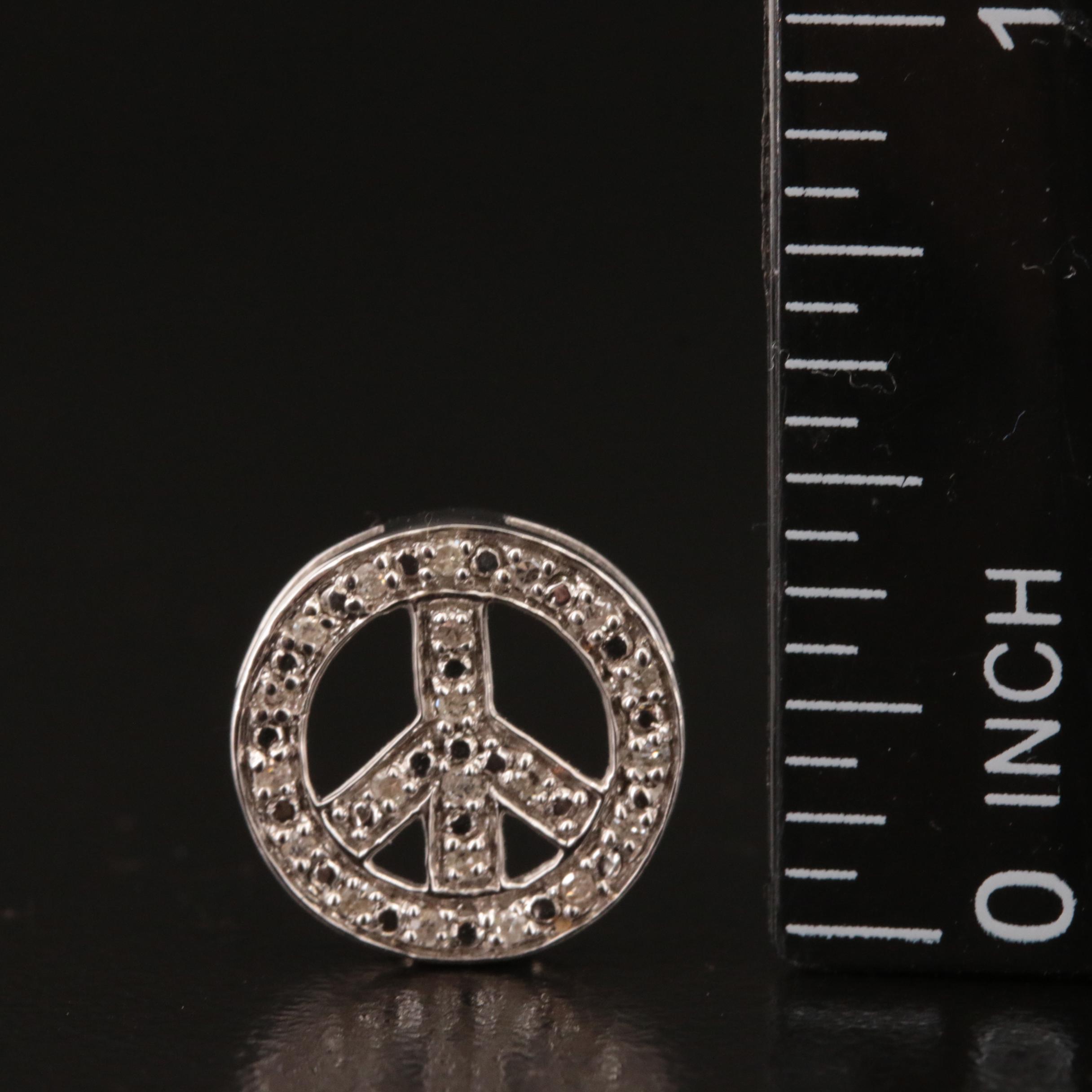 14K 0.10 CTW Diamond Peace Symbol Pendant