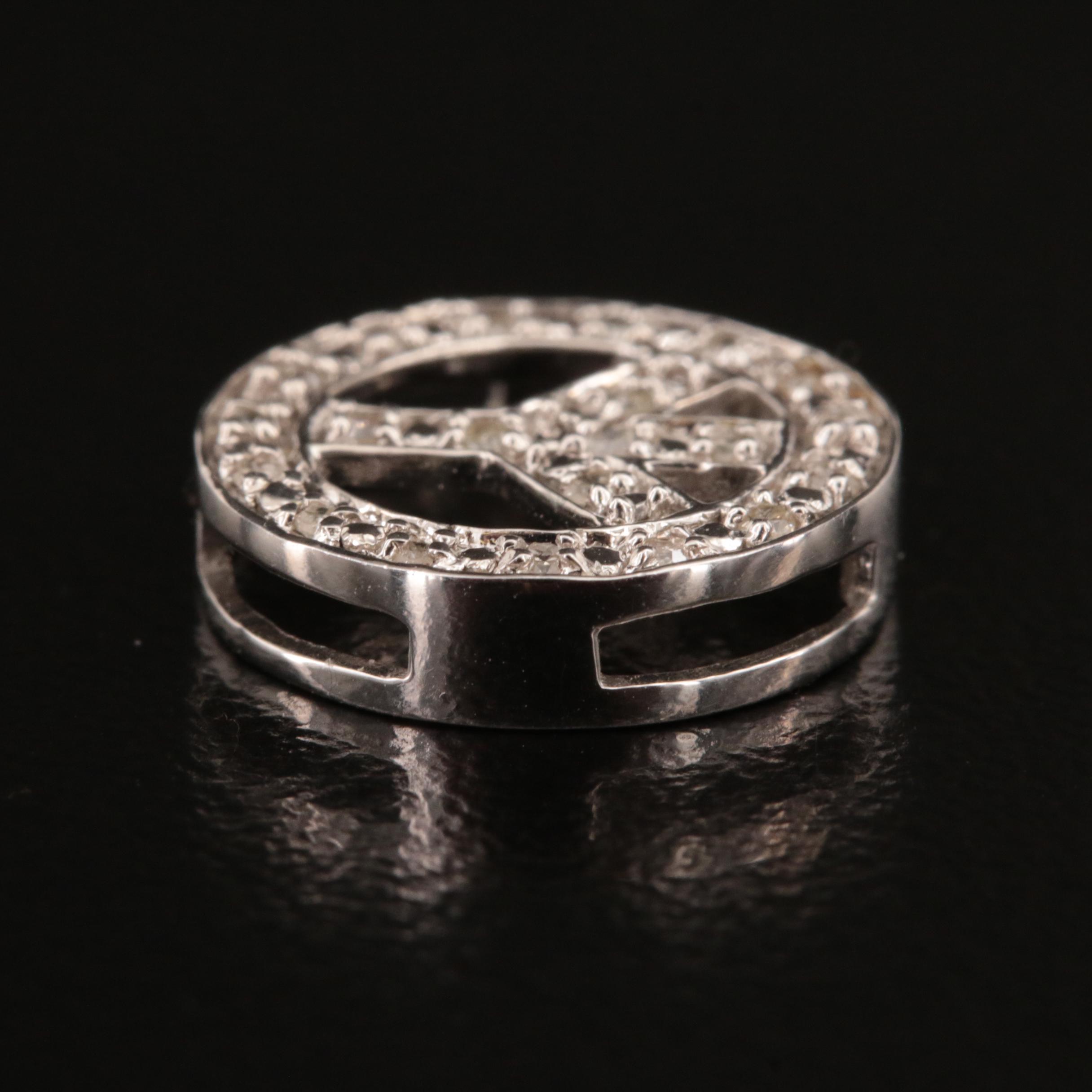 14K 0.10 CTW Diamond Peace Symbol Pendant