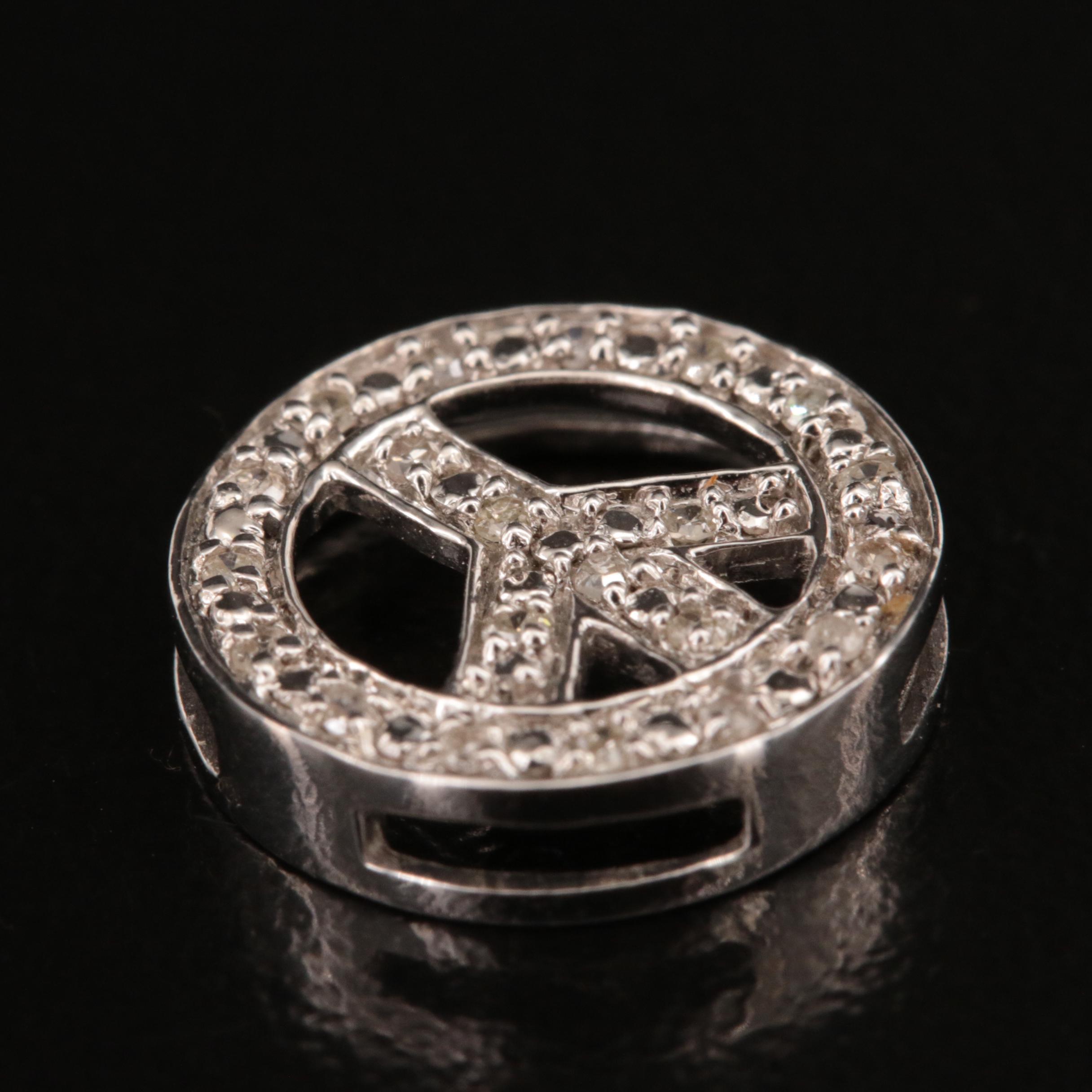 14K 0.10 CTW Diamond Peace Symbol Pendant