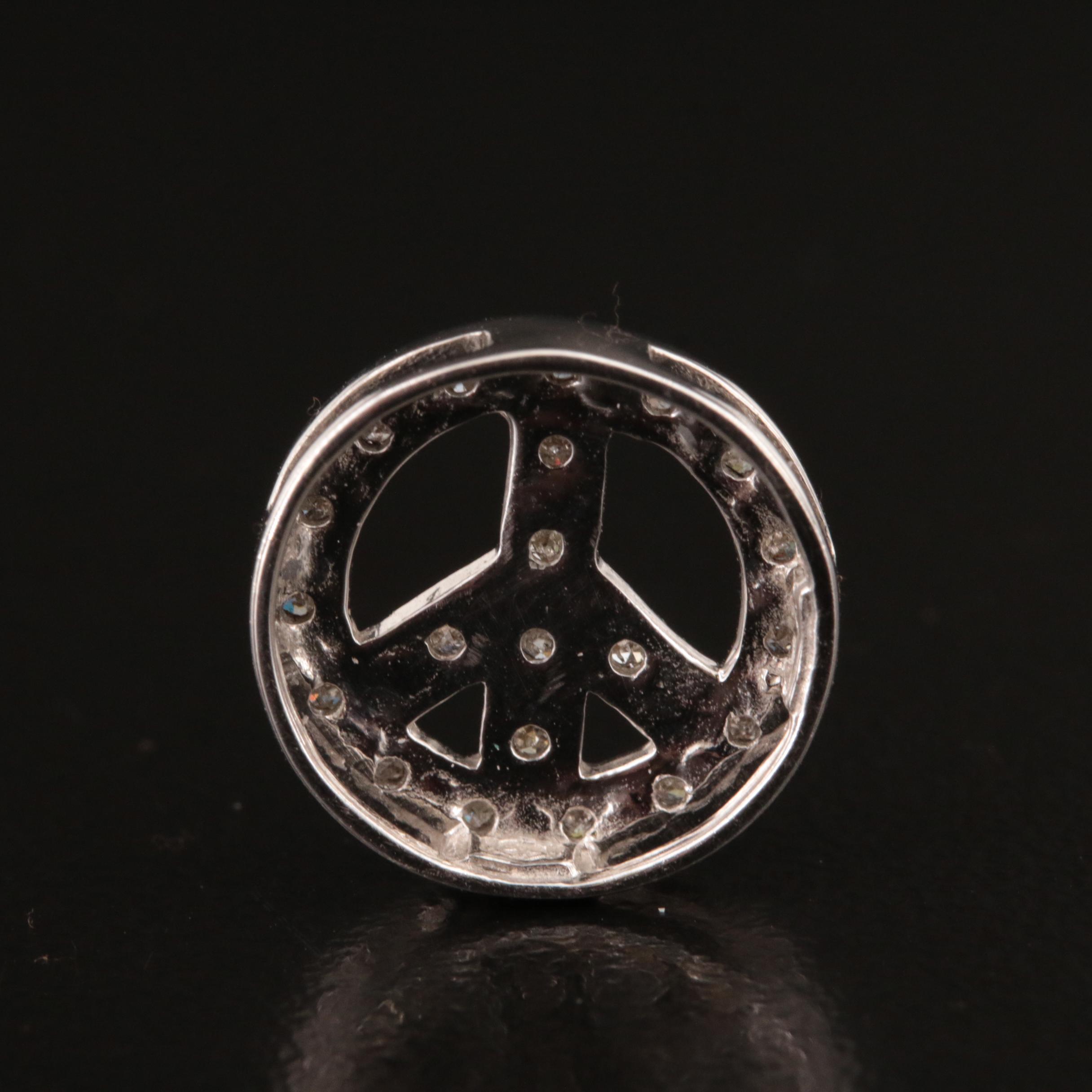 14K 0.10 CTW Diamond Peace Symbol Pendant