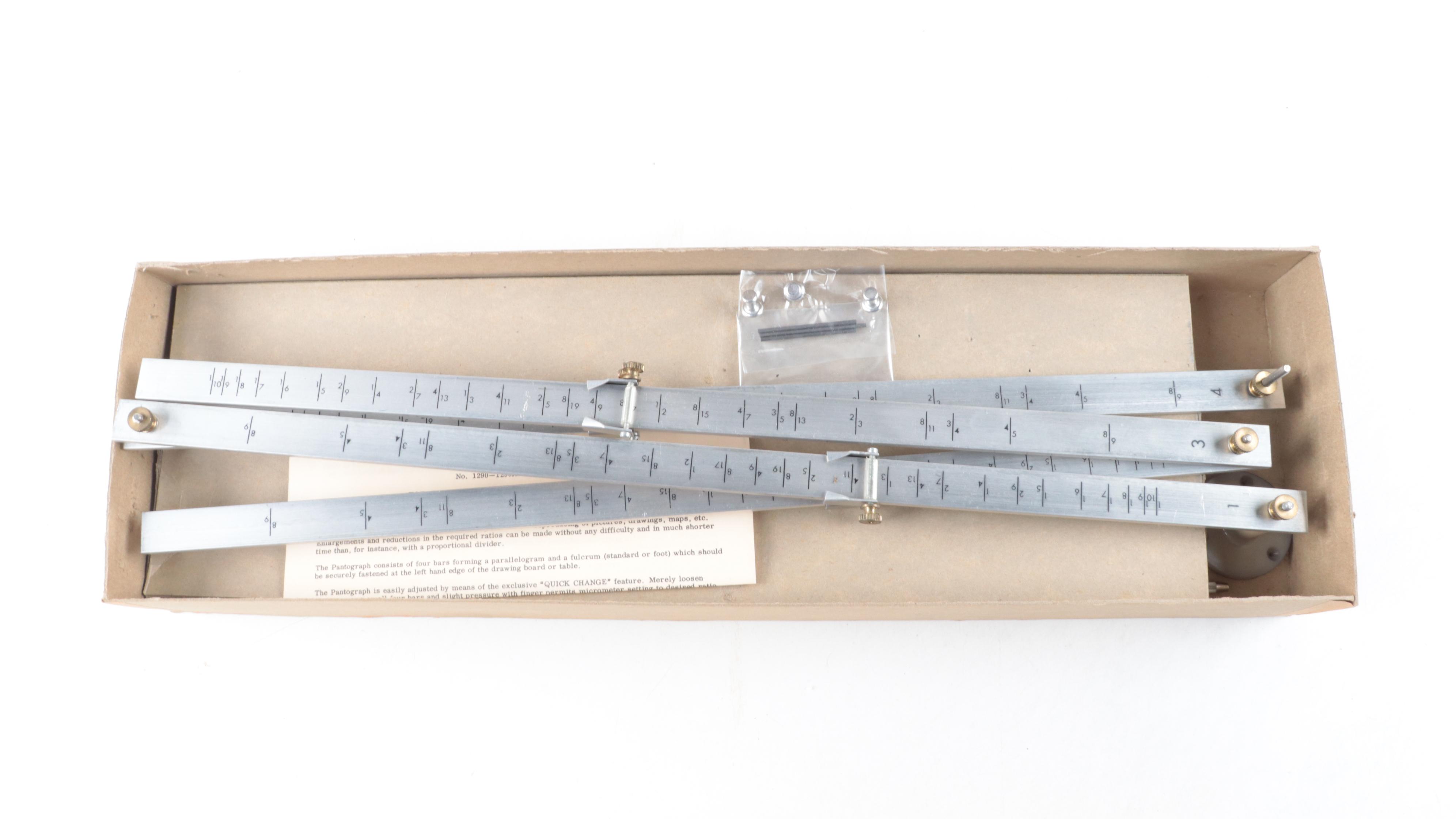 Staedtler and Alvin Compass Sets, Brookstone Brush, Pantograph, Drafting Tools