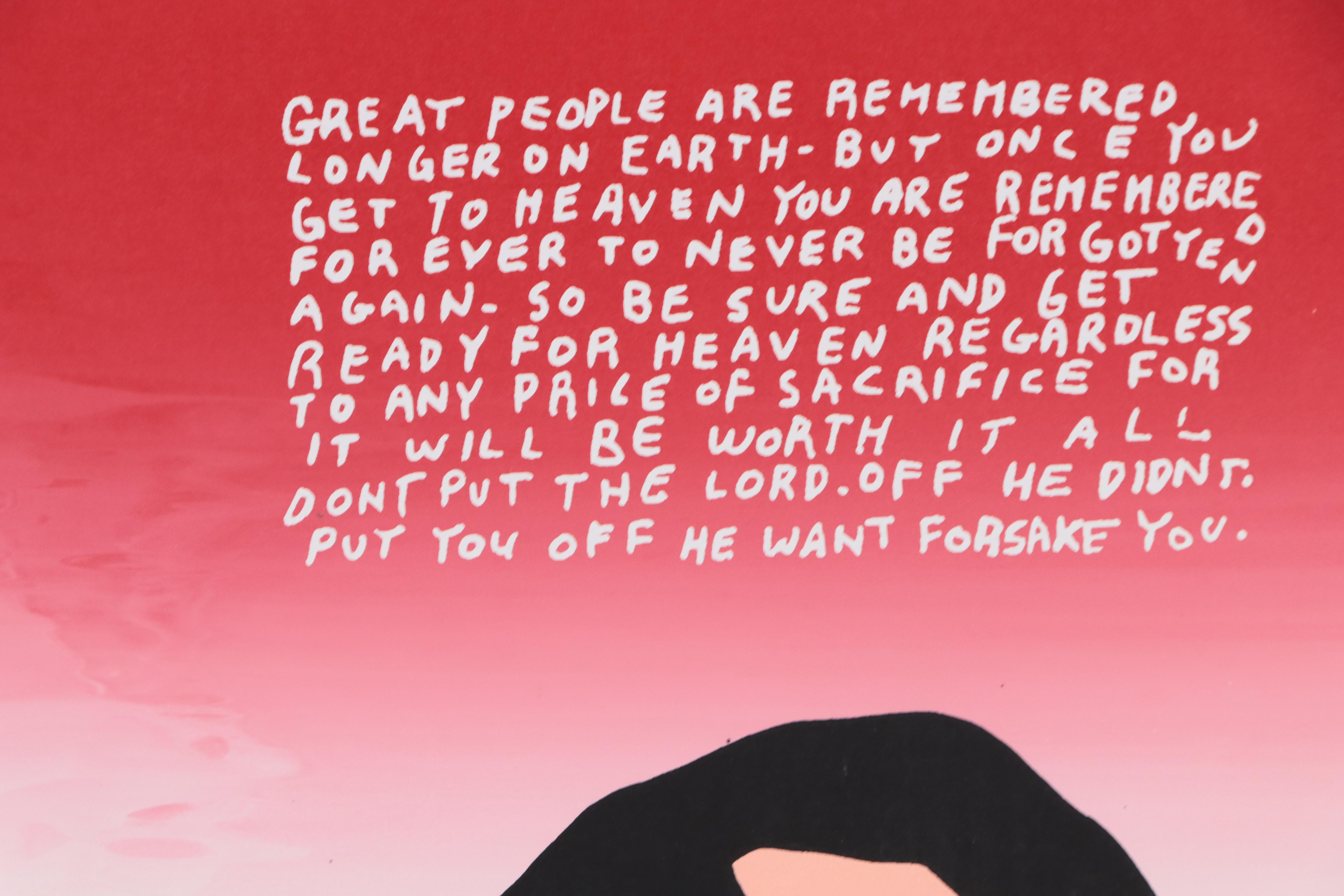 Howard Finster Folk Art Serigraph "Young George," Circa 1988