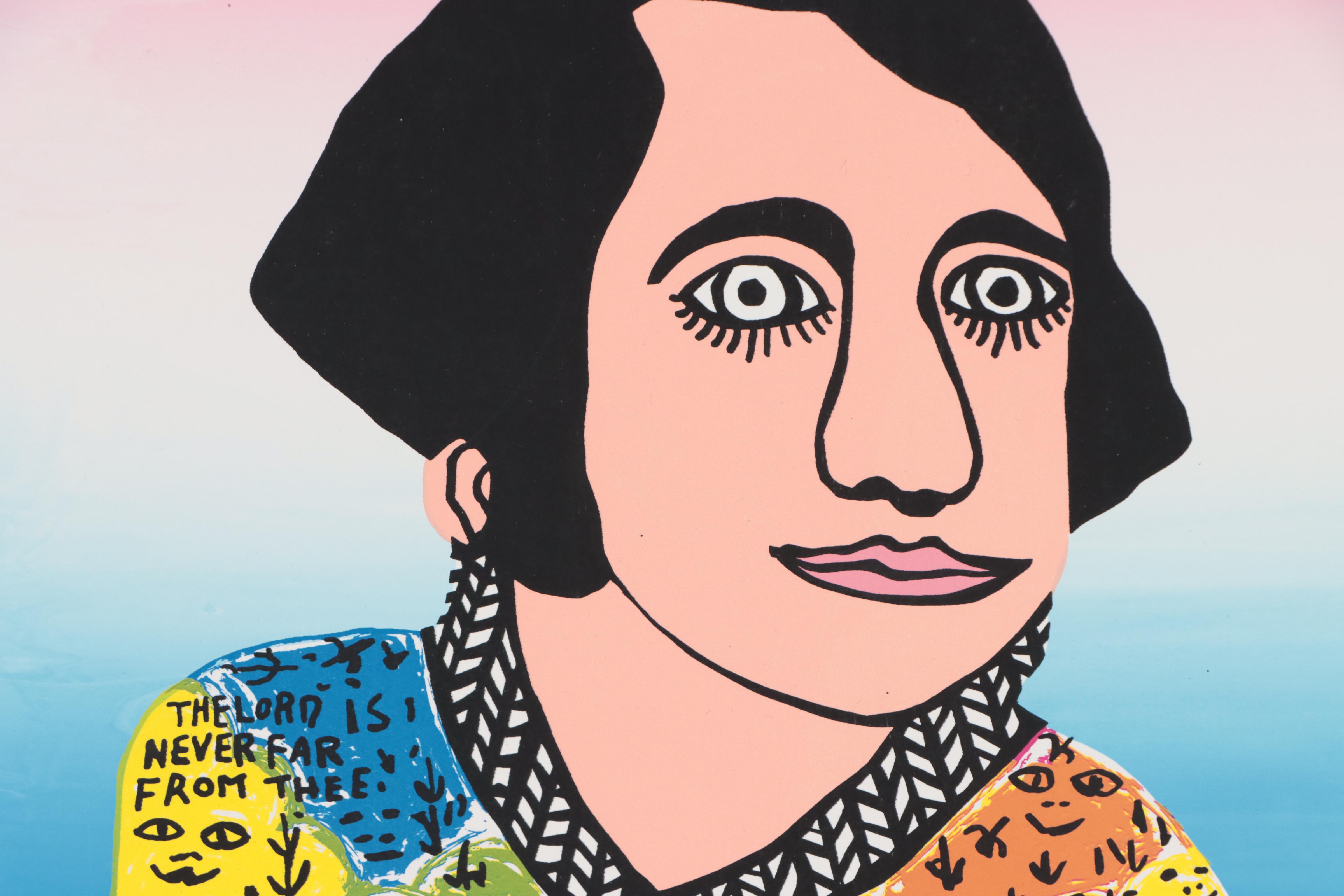 Howard Finster Folk Art Serigraph "Young George," Circa 1988