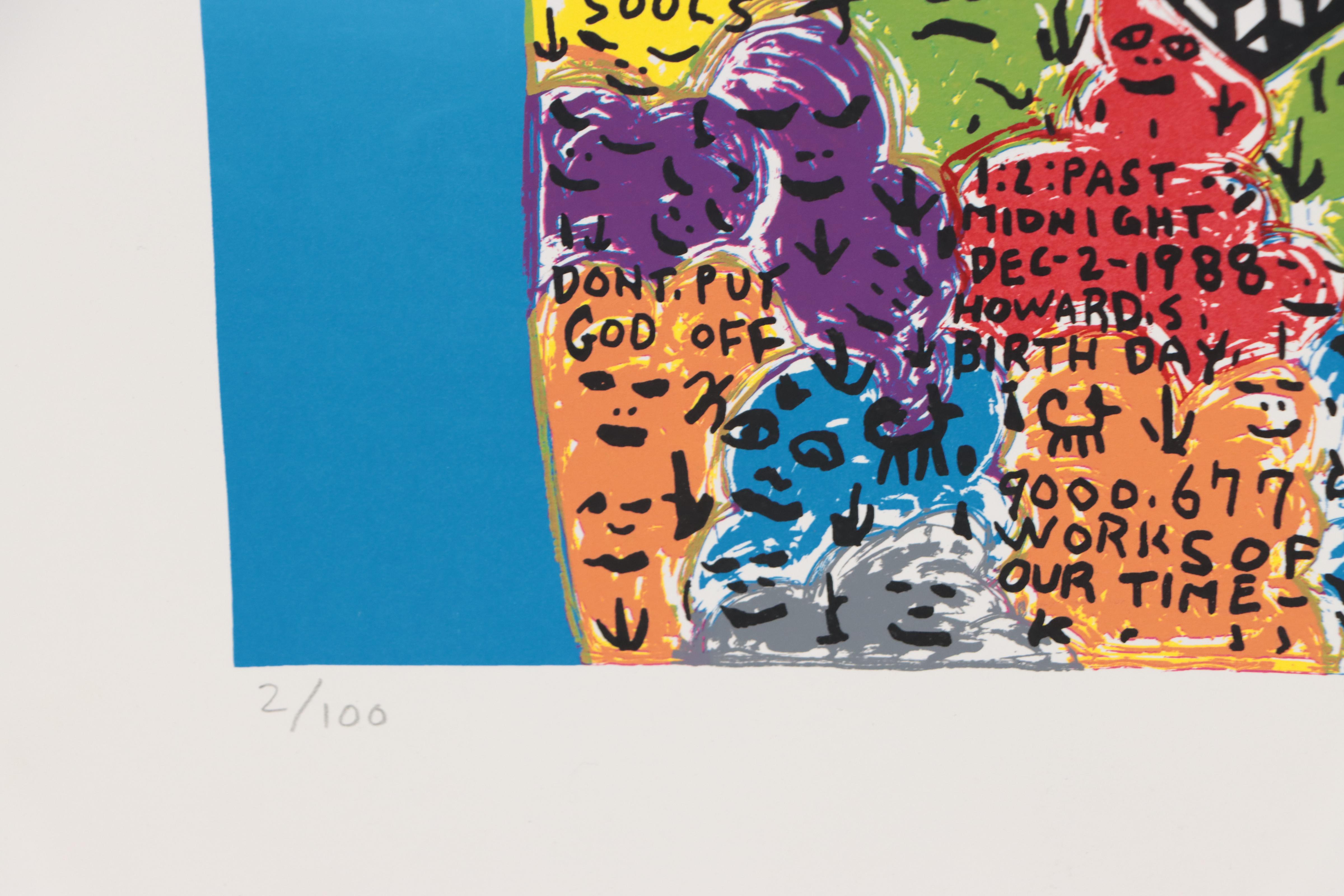 Howard Finster Folk Art Serigraph "Young George," Circa 1988