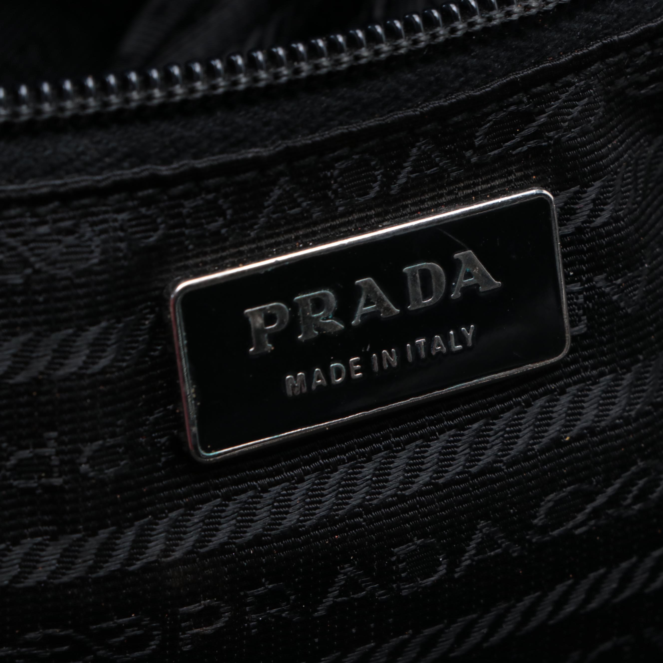 Prada Bowling Bag B11296 in Easy Calf Leather with Contrast Trim
