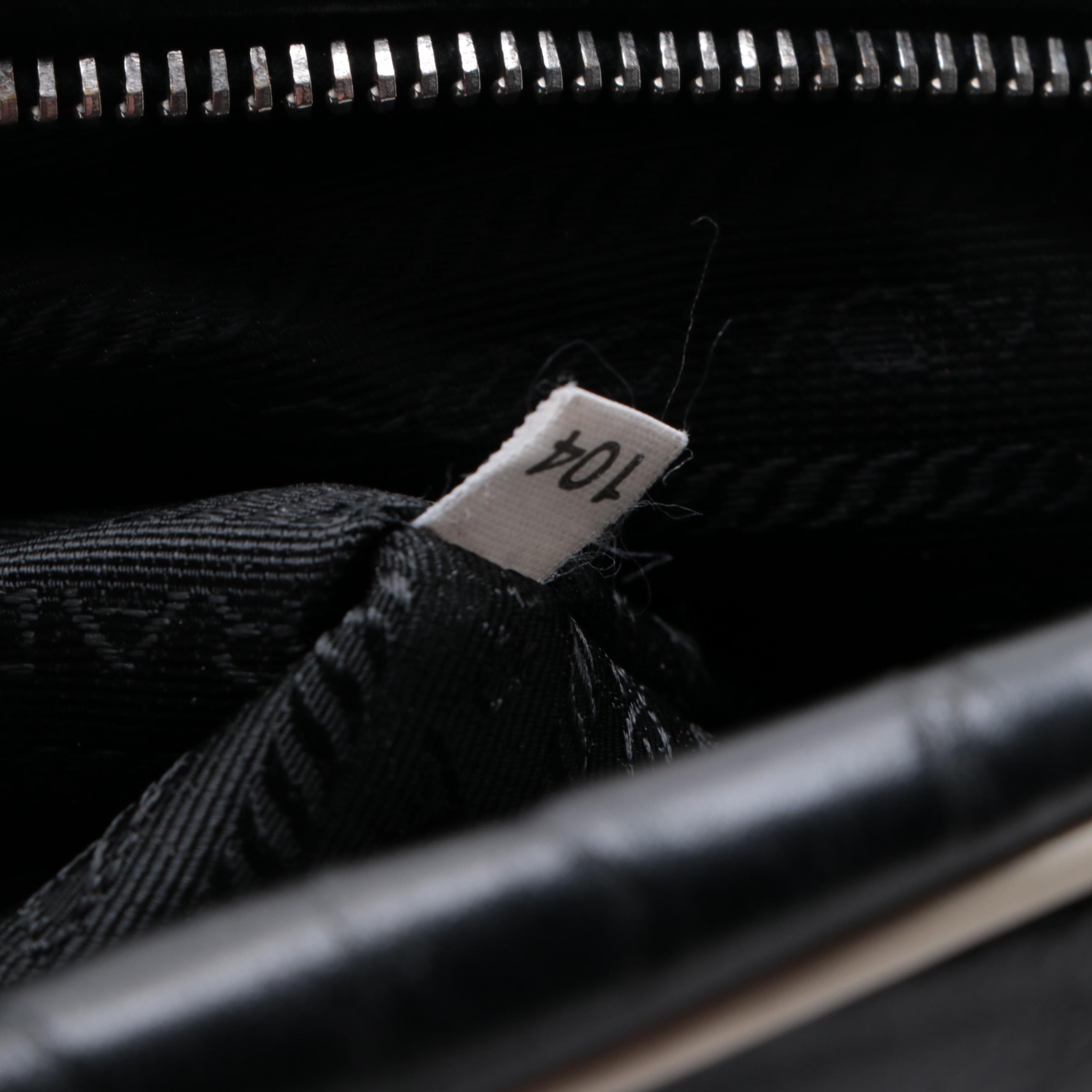 Prada Bowling Bag B11296 in Easy Calf Leather with Contrast Trim