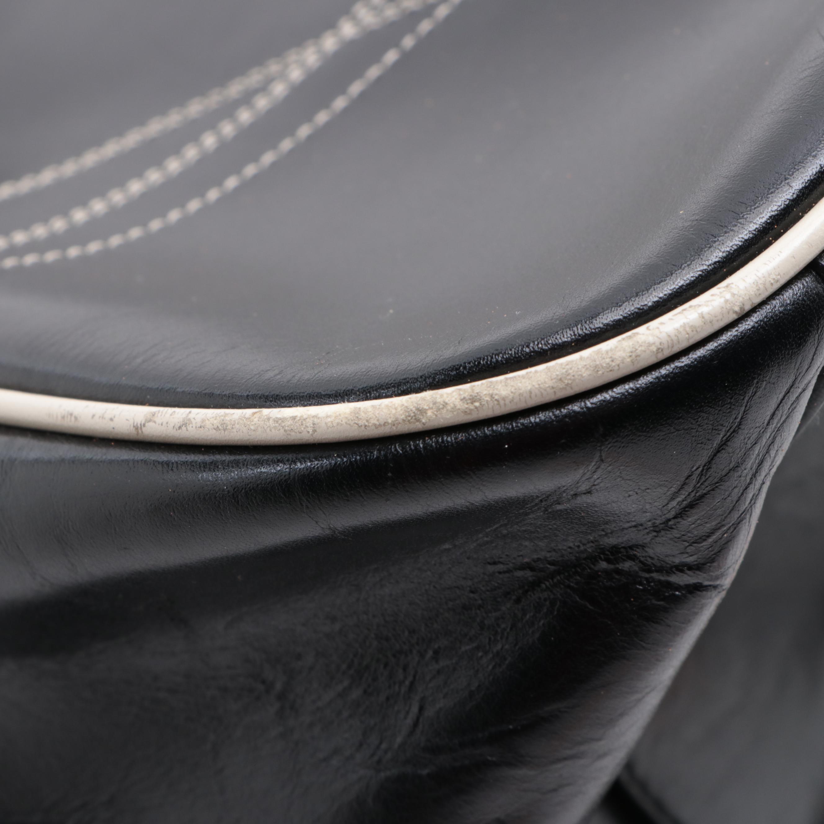 Prada Bowling Bag B11296 in Easy Calf Leather with Contrast Trim