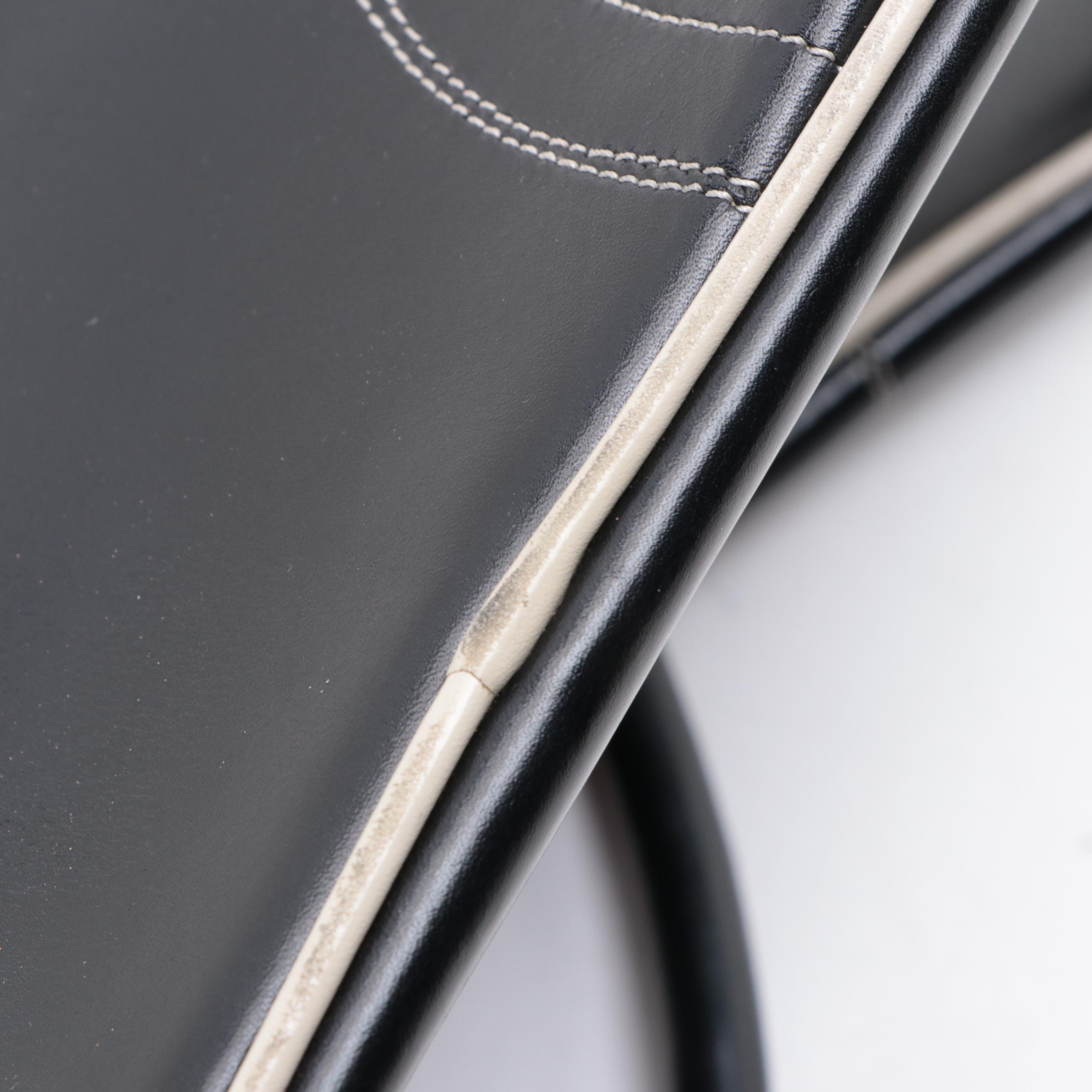 Prada Bowling Bag B11296 in Easy Calf Leather with Contrast Trim