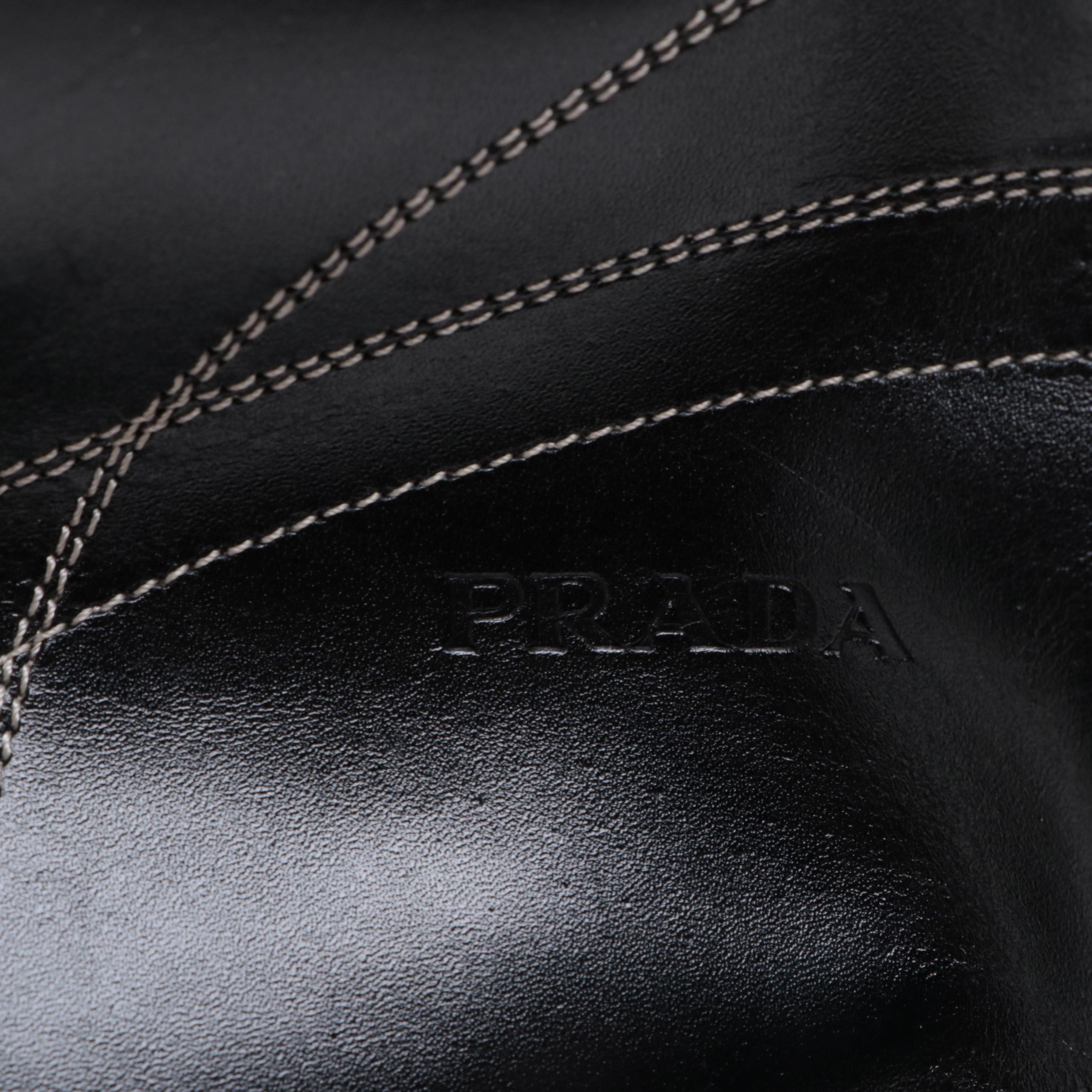 Prada Bowling Bag B11296 in Easy Calf Leather with Contrast Trim