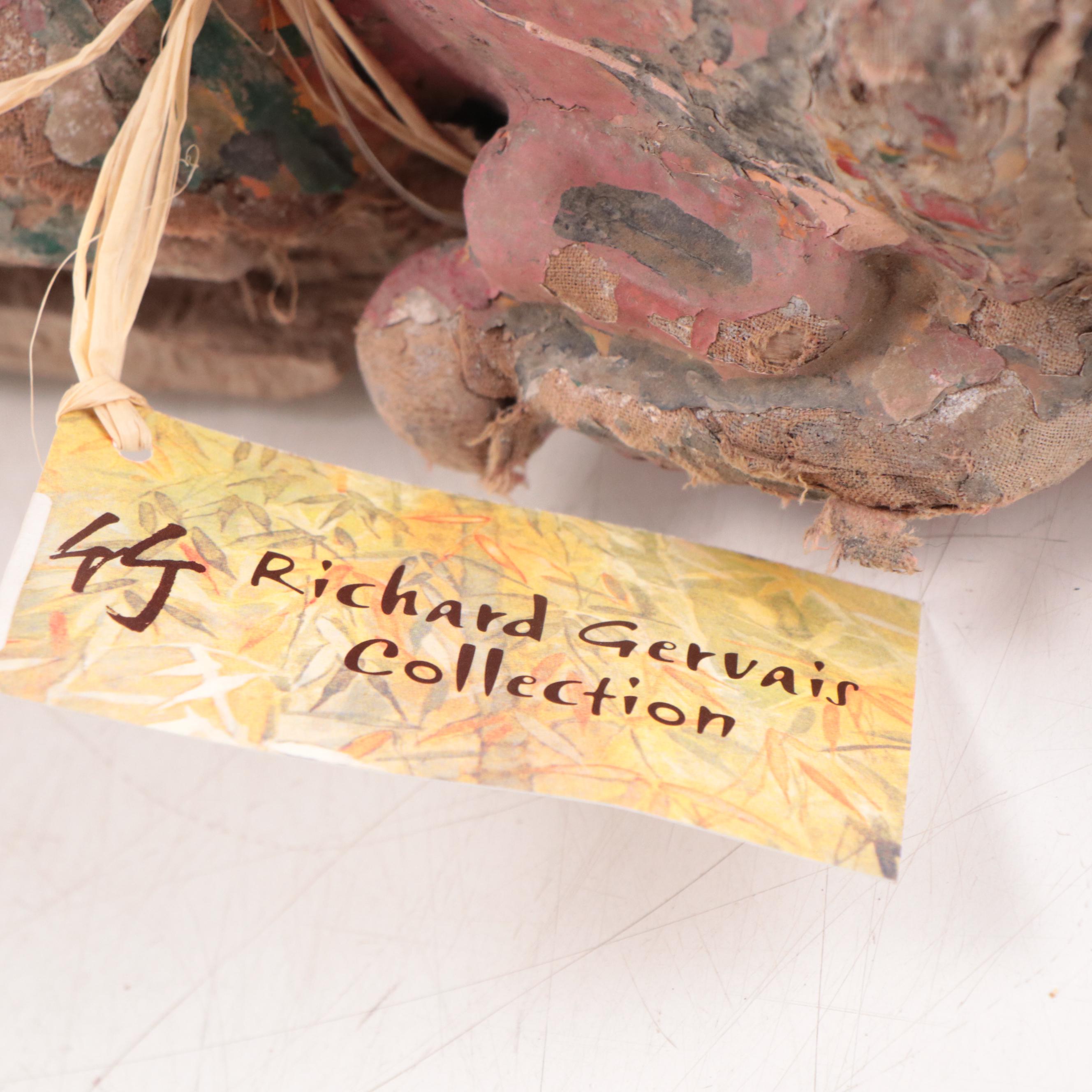 Indian Painted Wood Nobleman Rider Figure Fragment, Late 19th Century