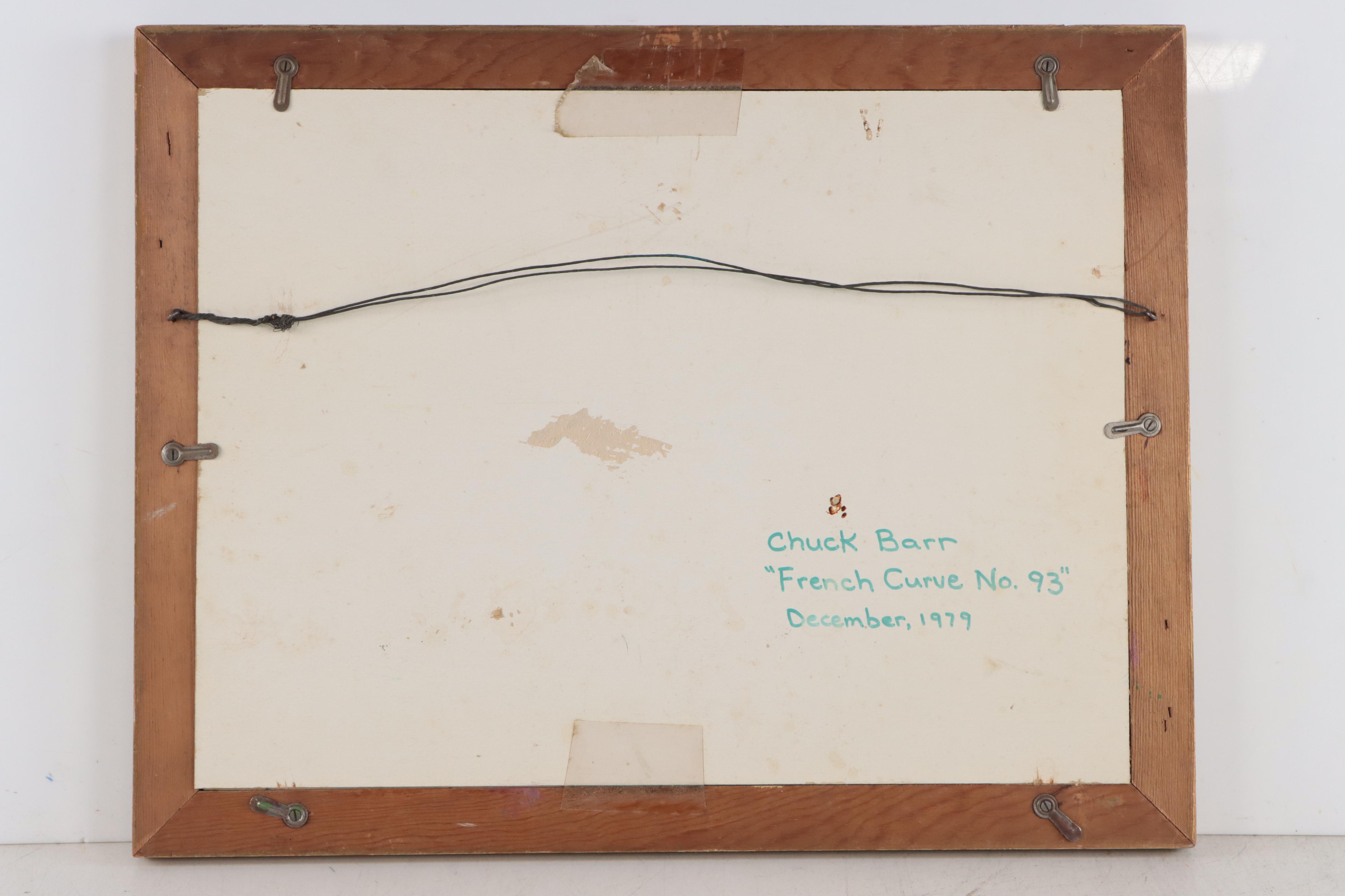 Chuck Barr Abstract Crayon and Marker Drawing, 1979