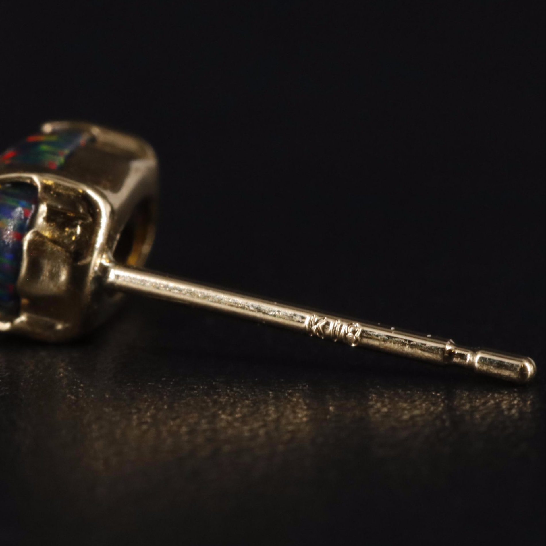 18K Kyocera Opal Stud Earrings