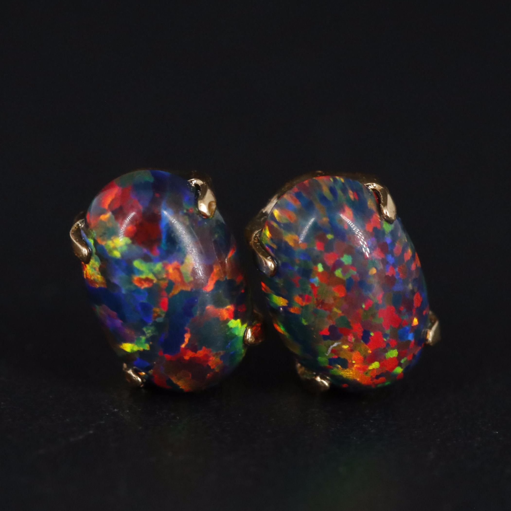 18K Kyocera Opal Stud Earrings
