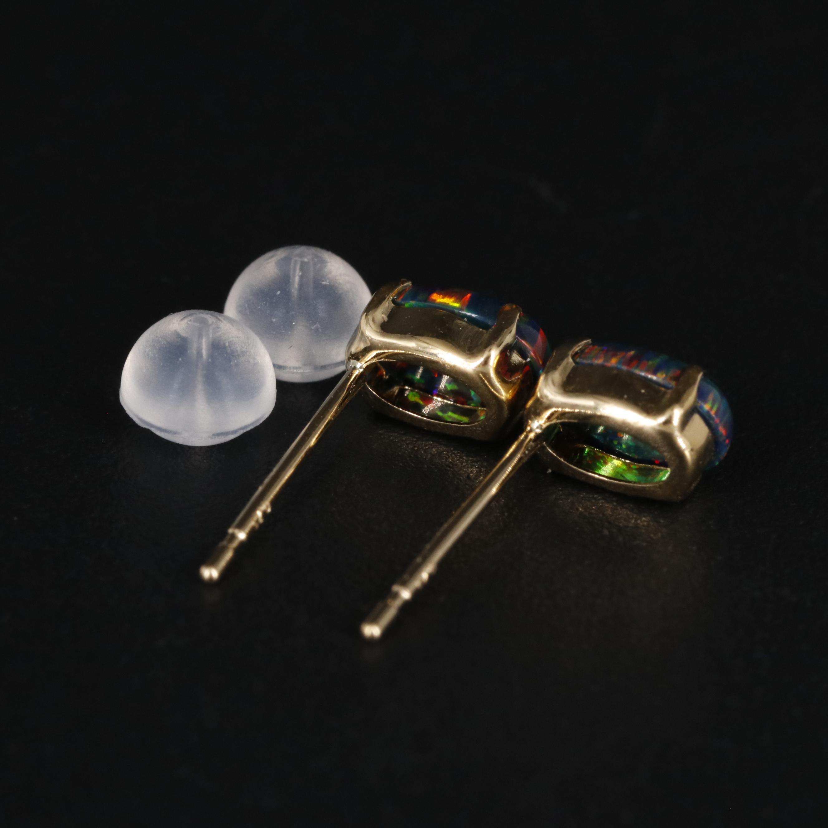 18K Kyocera Opal Stud Earrings