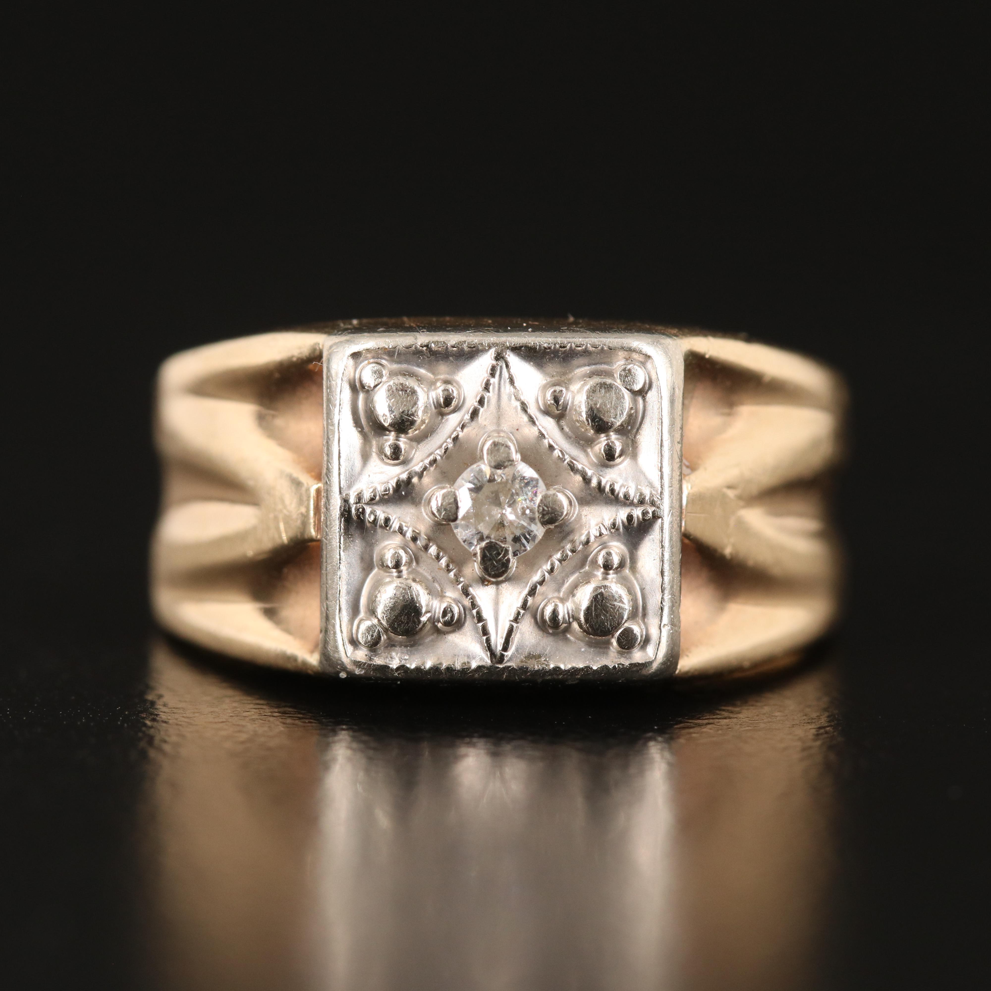 10K 0.08 CT Diamond Ring
