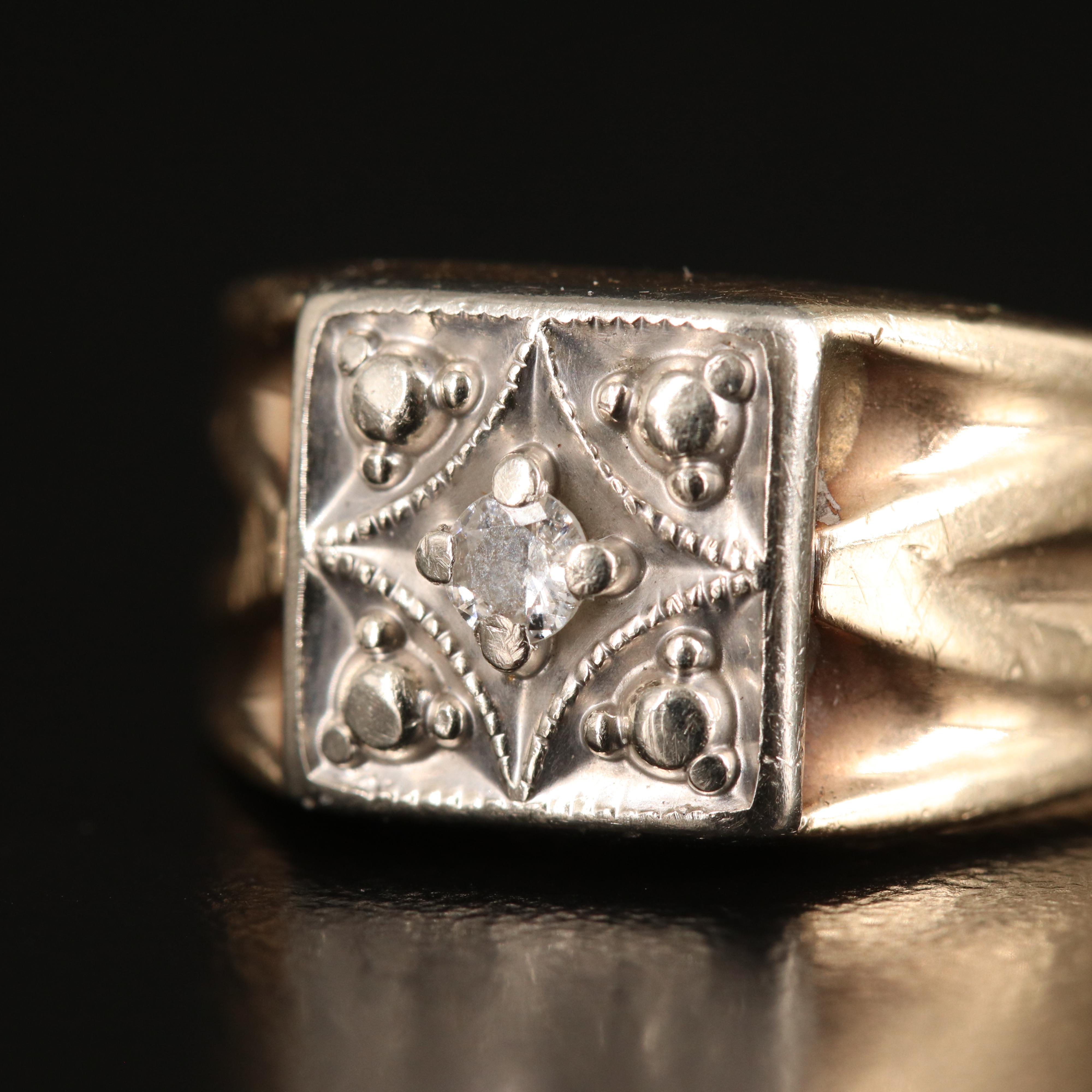 10K 0.08 CT Diamond Ring