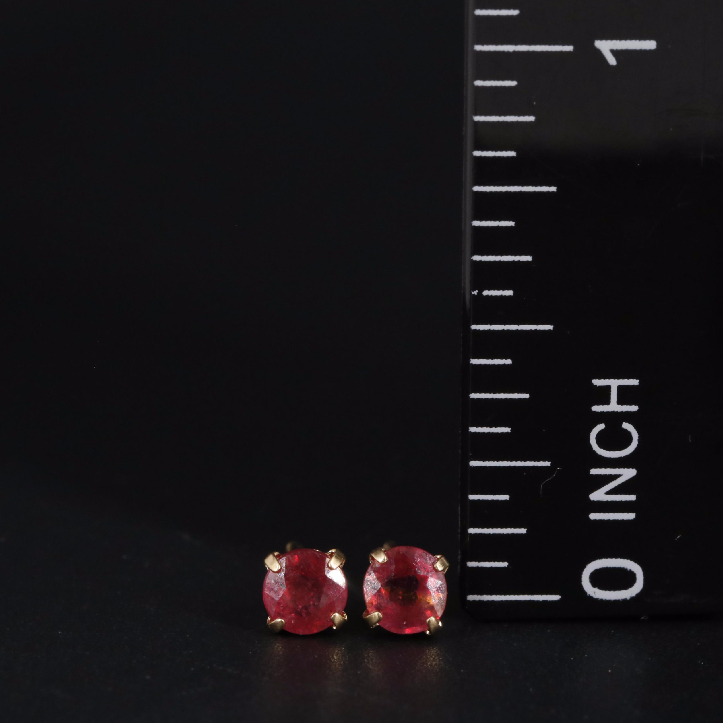 18K Ruby Stud Earrings