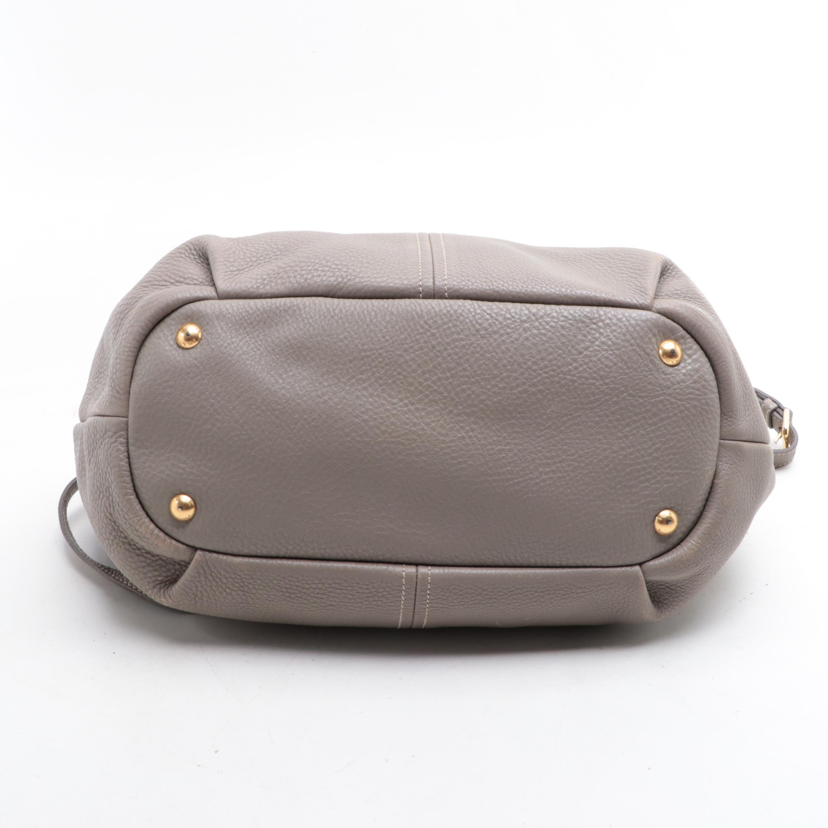 Prada Two-Way Bag in Grey Deerskin Leather with Shoulder Strap