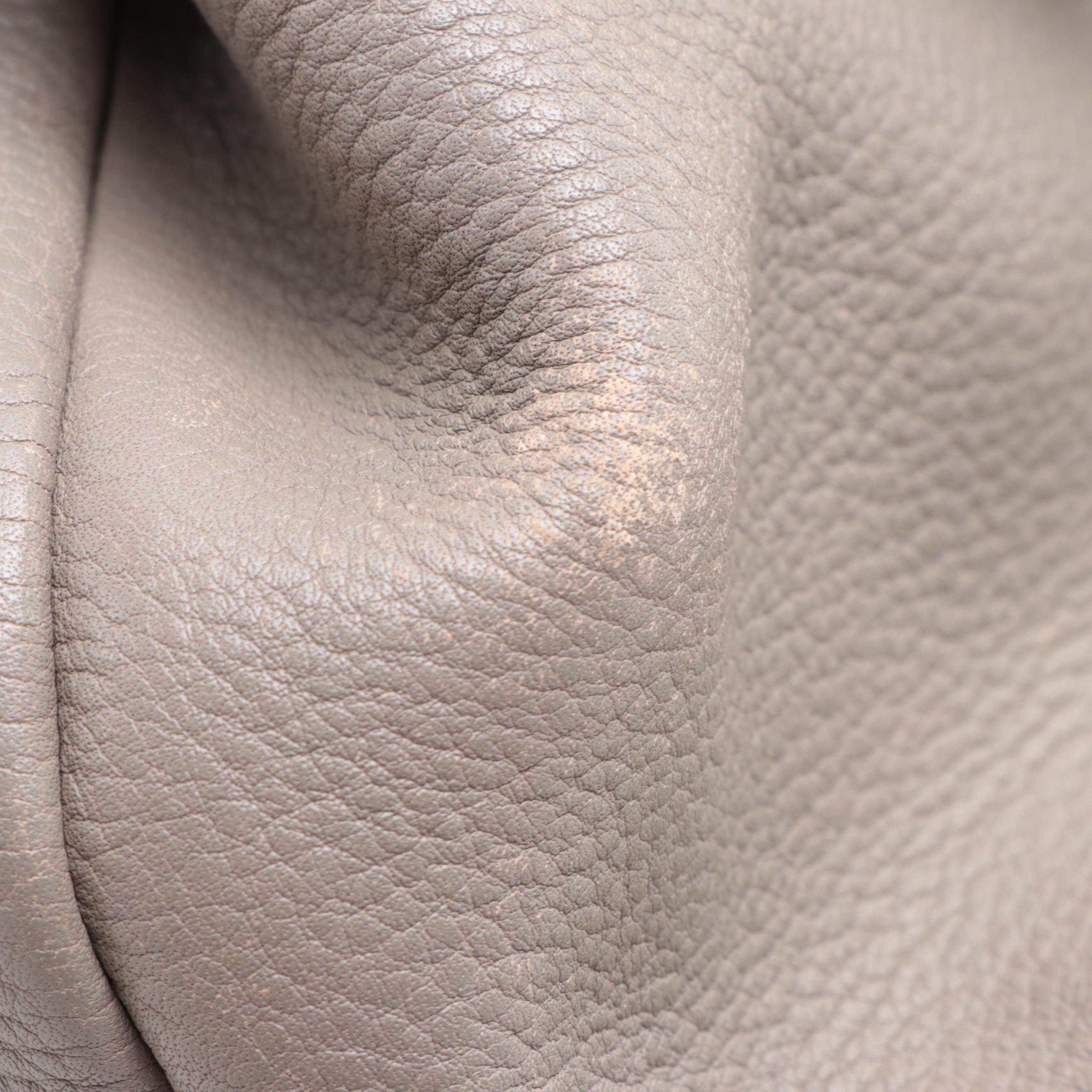 Prada Two-Way Bag in Grey Deerskin Leather with Shoulder Strap