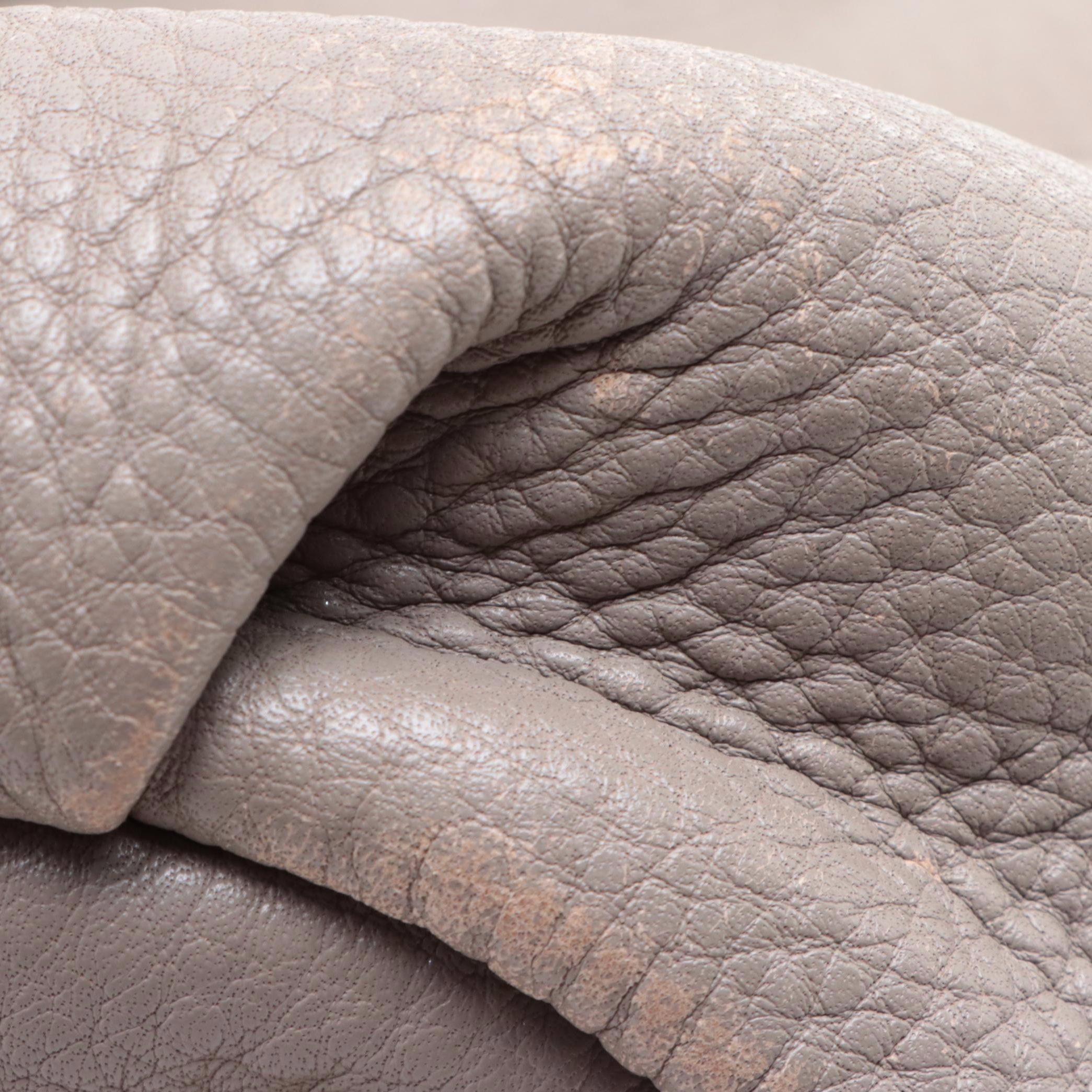 Prada Two-Way Bag in Grey Deerskin Leather with Shoulder Strap