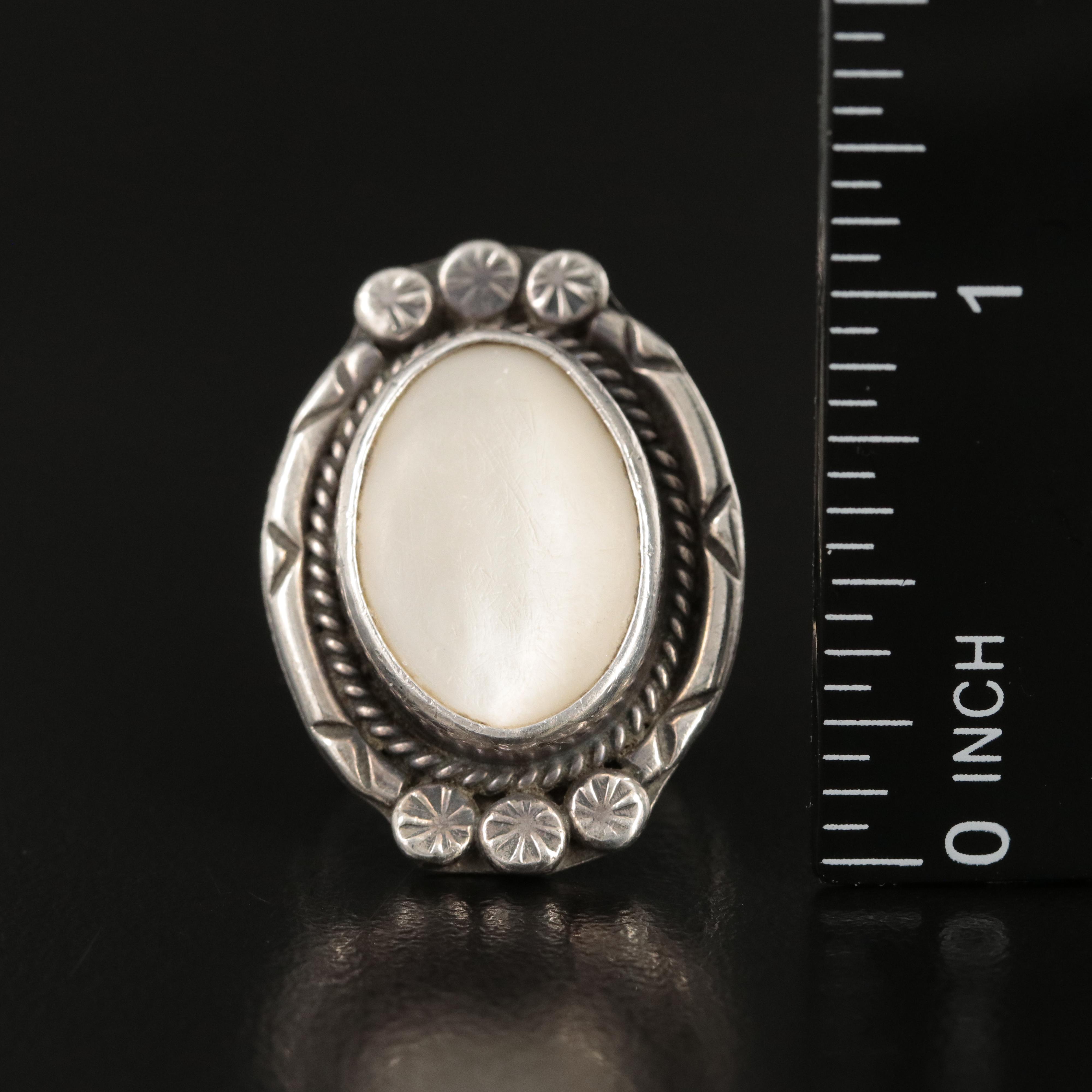 Southwestern Sterling Mother-of-Pearl Ring