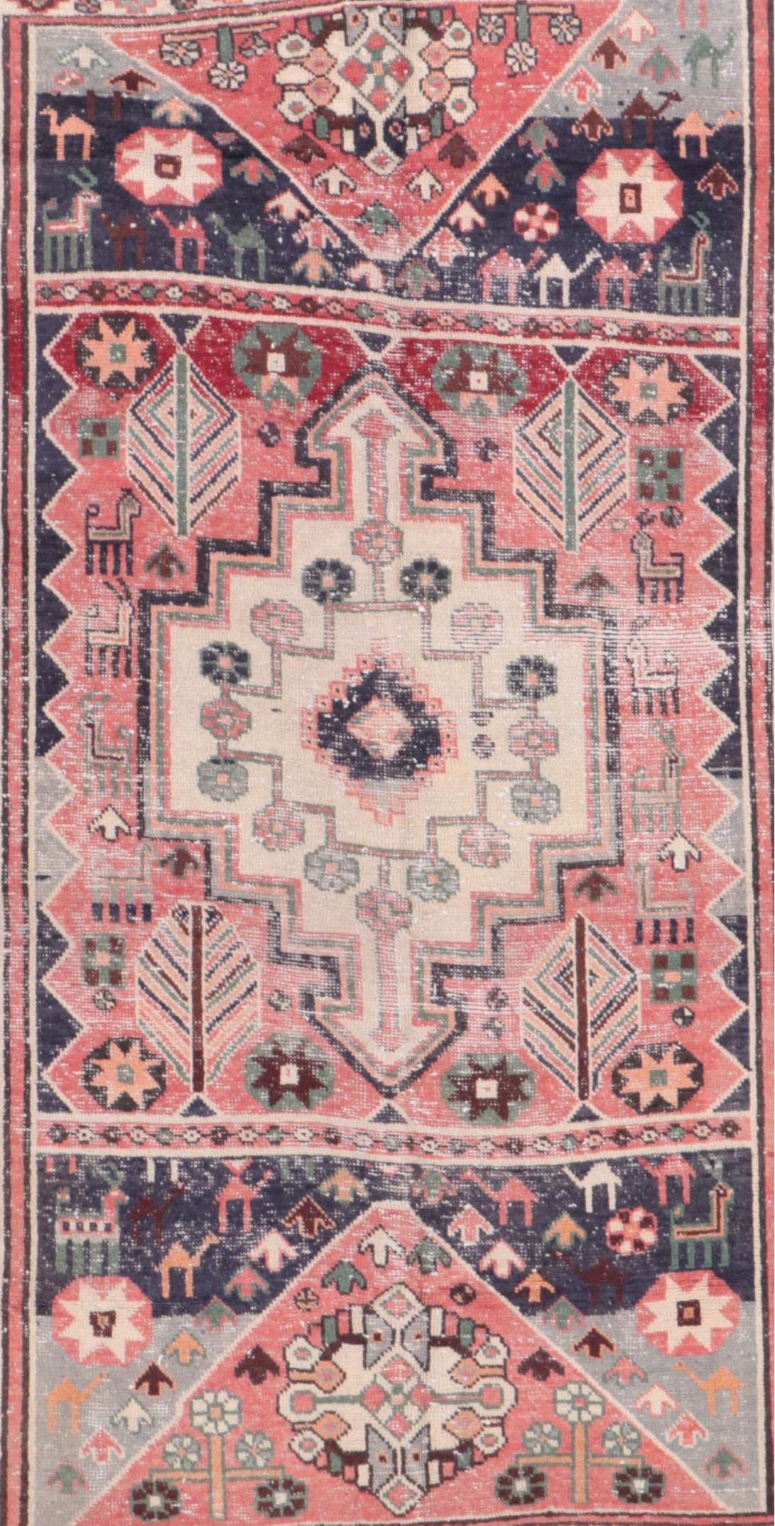 4'3 x 7'3 Hand-Knotted Caucasian Kazak Area Rug